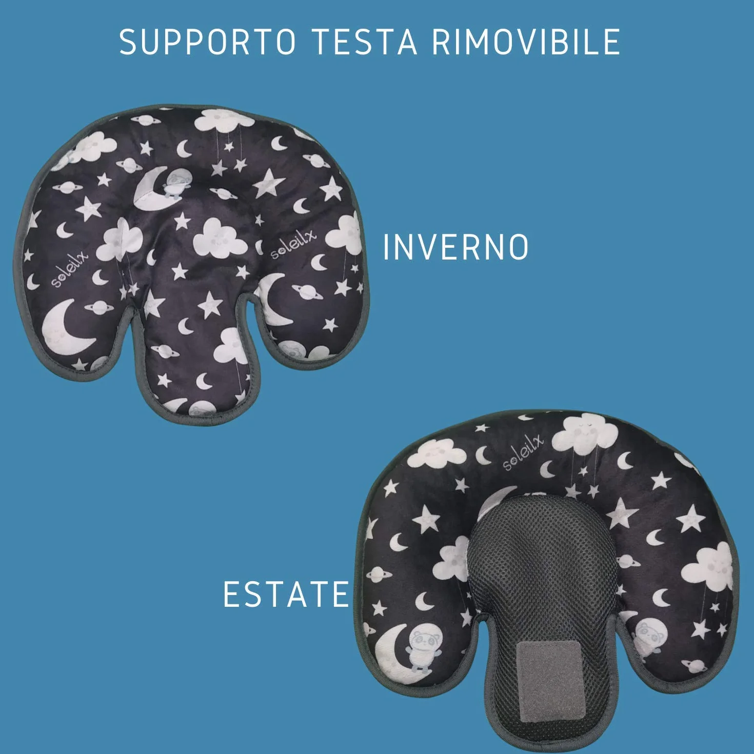 Riduttore Passeggino Universale Design con Panda nello Spazio ideale come Riduttore Culla o per Ovetto Neonato adatto per Cuscino Seggiolino Auto Traspirante Antisudore Estate Inverno