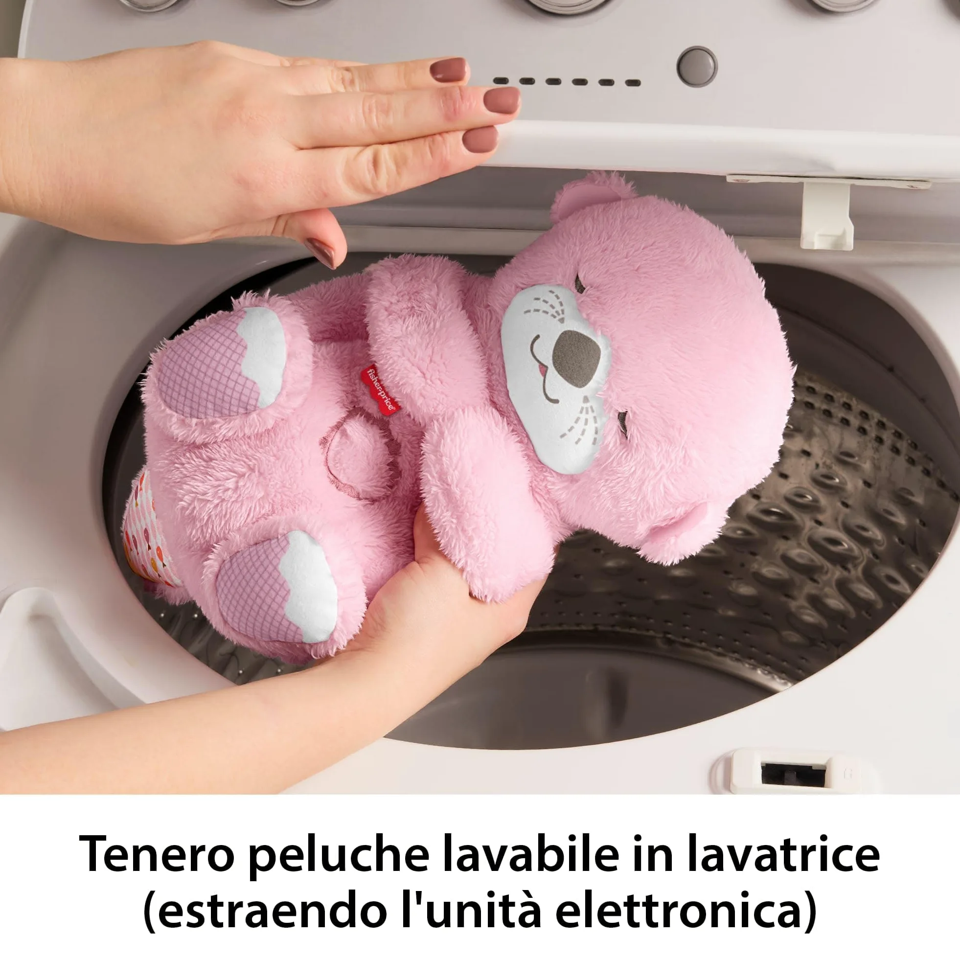 Fisher-Price - Lontra Rosa Soffice Relax, Peluche sensoriale Portatile con Movimento respiratorio e luci calmanti, Melodie per Il Sonno del Neonato, Giocattolo per Bambini, 0+ Mesi, JLJ33
