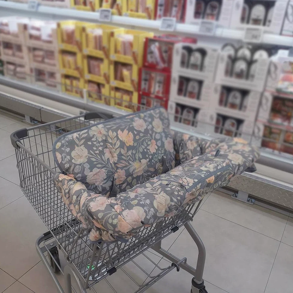 ICOPUCA Copertura per carrello della spesa 2 in 1 per seggiolone, copertura imbottita per carrello della spesa per neonati, misura universale