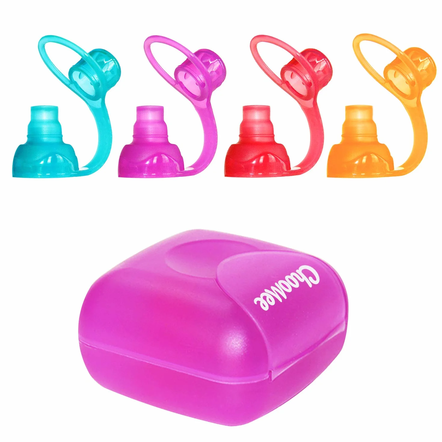 ChooMee Sipn Cibo Sacchetto Toppers 4 Colori + Caso prevenire sversamenti e Proteggere la Bocca Bambini promuovendo nel Contempo l'indipendenza di Alimentazione Viola