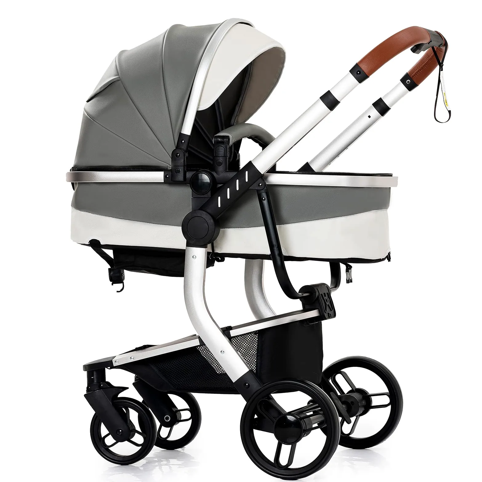 3 in 1 Sistemi Modulari Sistema da Viaggio per Bambini Passeggini Compatti Reclinabile Passeggino Carrozzine Standard Pieghevole Portatile Passeggino Neonato 0-36 Mesi (518 Grey)