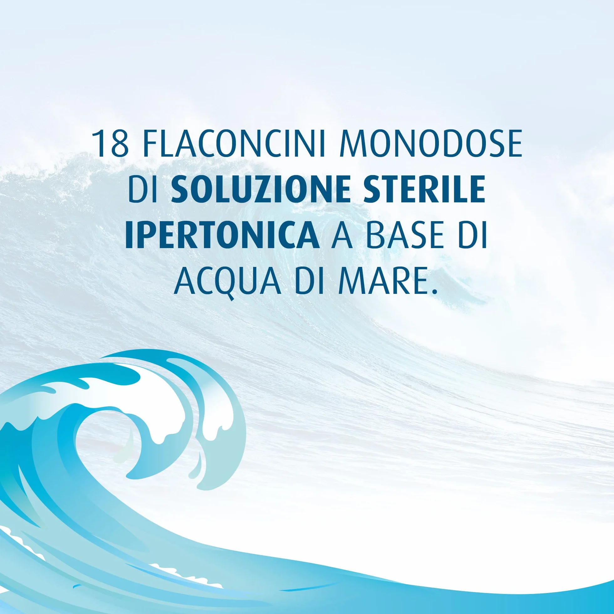 Tonimer Aerosol 1000-18 flaconcini monodose - Acqua di Mare Sterile Ipertonica (salinità 3%) - Decongestionante e Fluidificante del Muco - Adatta a Neonati, Bambini e Adulti