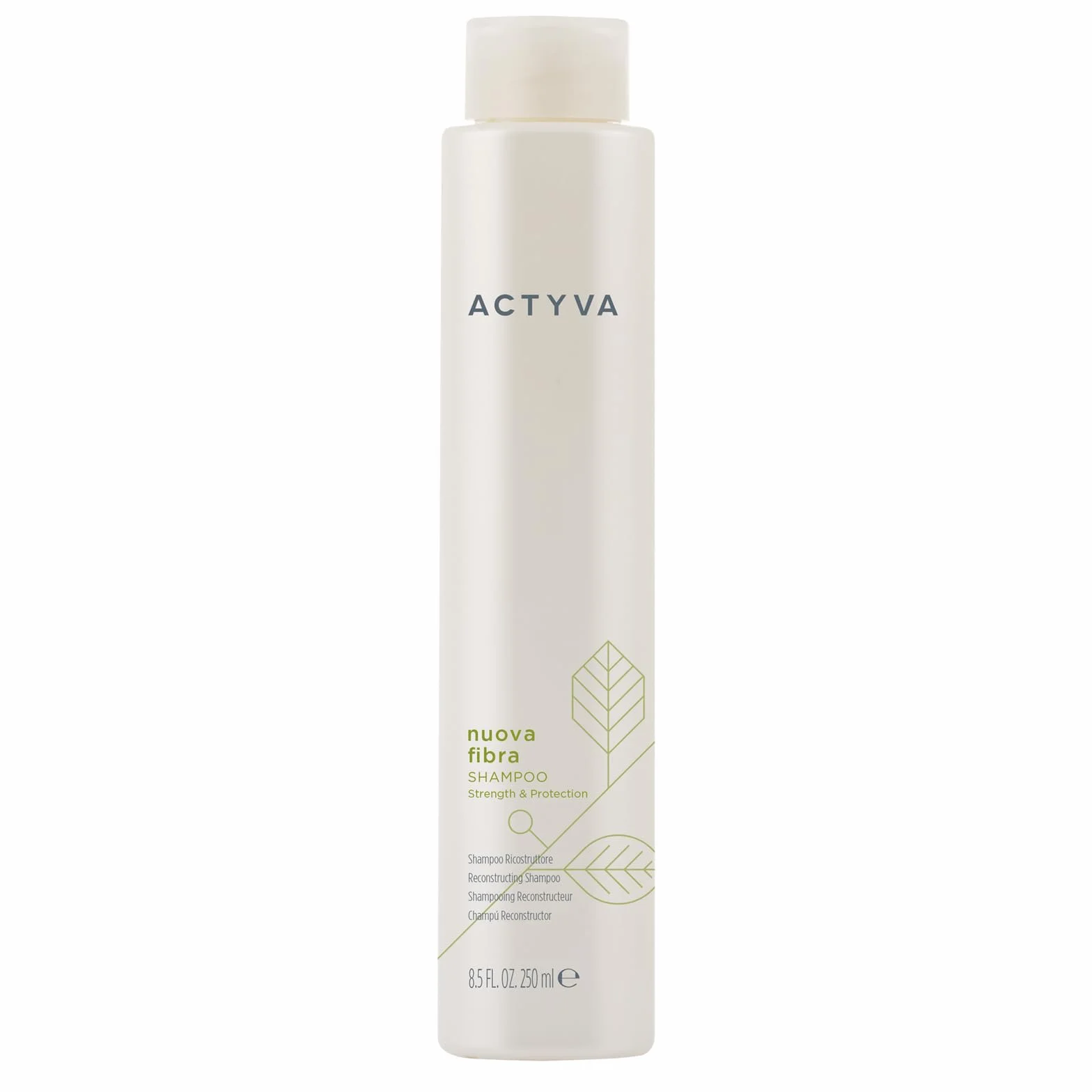 Actyva - Nuova Fibra Shampoo, ad Azione Ristrutturante per Capelli Sfibrati o Danneggiati con Amaranto e Alga Rossa - 250 ml