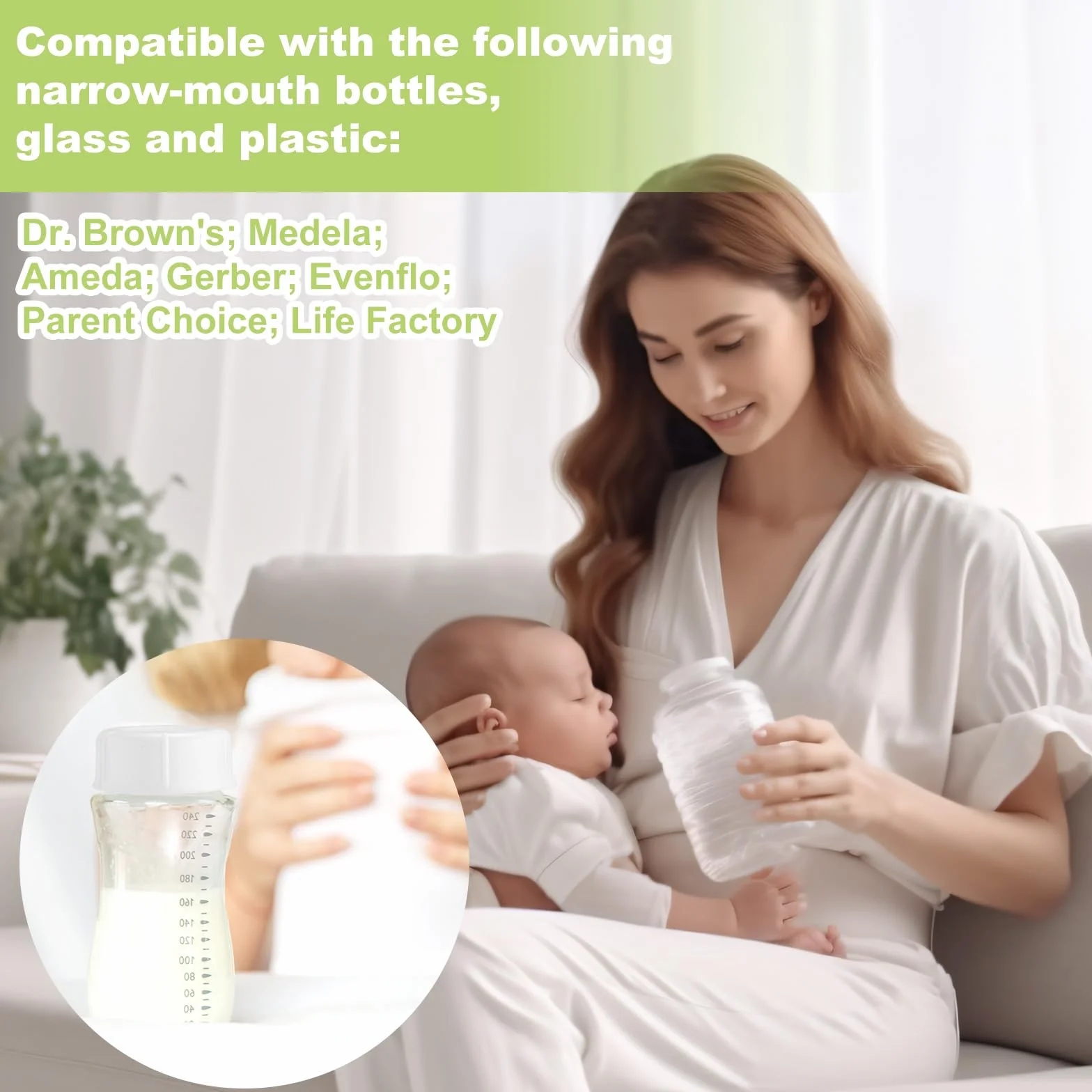 10pz Tappi per Biberon Stretti per Biberon Dr Brown e Medela, Senza BPA Tappi di Ricambio per Biberon da Viaggio e da Stoccaggio con Aghi Perforatori per Ameda e Altri Accessori (Bianco)