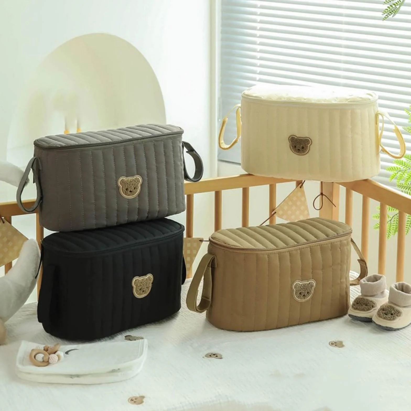 Multifunzionale Passeggini Bambino Hanging Bag Container con Design Spazioso Water Proofing Tessuto per Shopping e Viaggio Borsa Pannolino