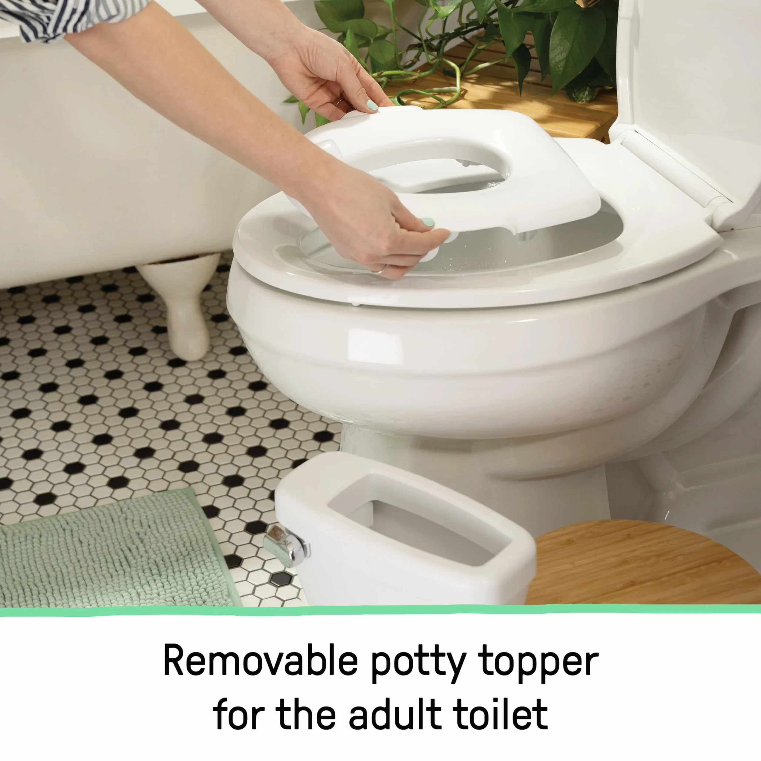 Ingenuity My Size Potty Pro, Vasino per Bambini Realistico 2-in-1 con Suono di Scarico - Riduttore WC Rimovibile - Facile da Pulire - con Scomparto Portaoggetti, 18M+, Fino a 23 kg (Bianco)