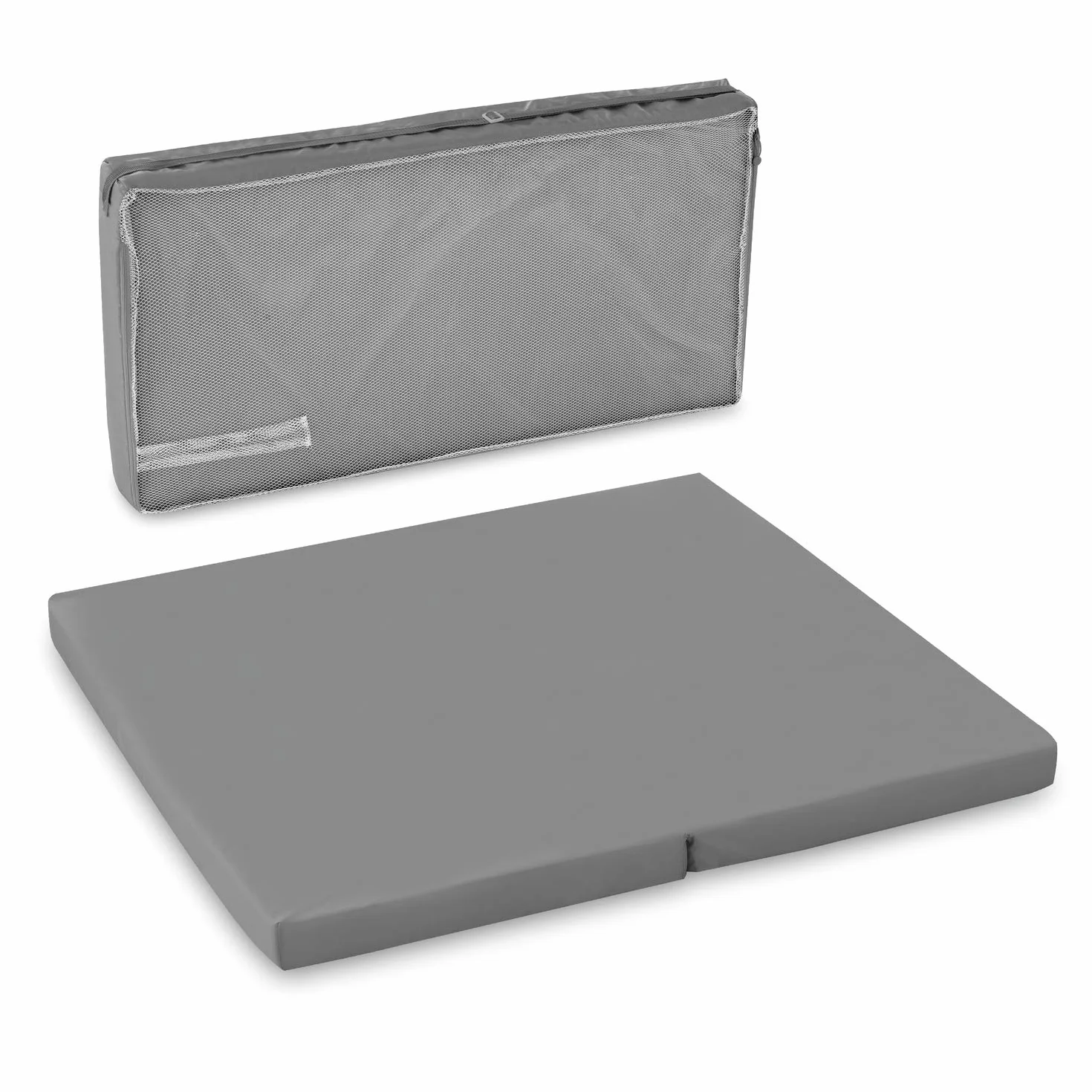 hauck Sleeper SQ Materassino Per Lettino Da Viaggio Quadrato - Materassino Pieghevole in Schiuma 90x90 cm, Spessore 5 cm - Tappeto Gioco Neonato con Borsa di Trasporto Inclusa - Grigio