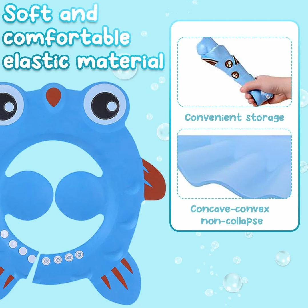 2 Pezzi Cappello Doccia Neonato, Cuffia Da Doccia Bambino Regolabile Visiera Cuffia Da Bagno,Cappello Da Bagno Bebe,Cappello Da Bagno Per Bambini Protezione Degli Occhi E Viso Shampoo