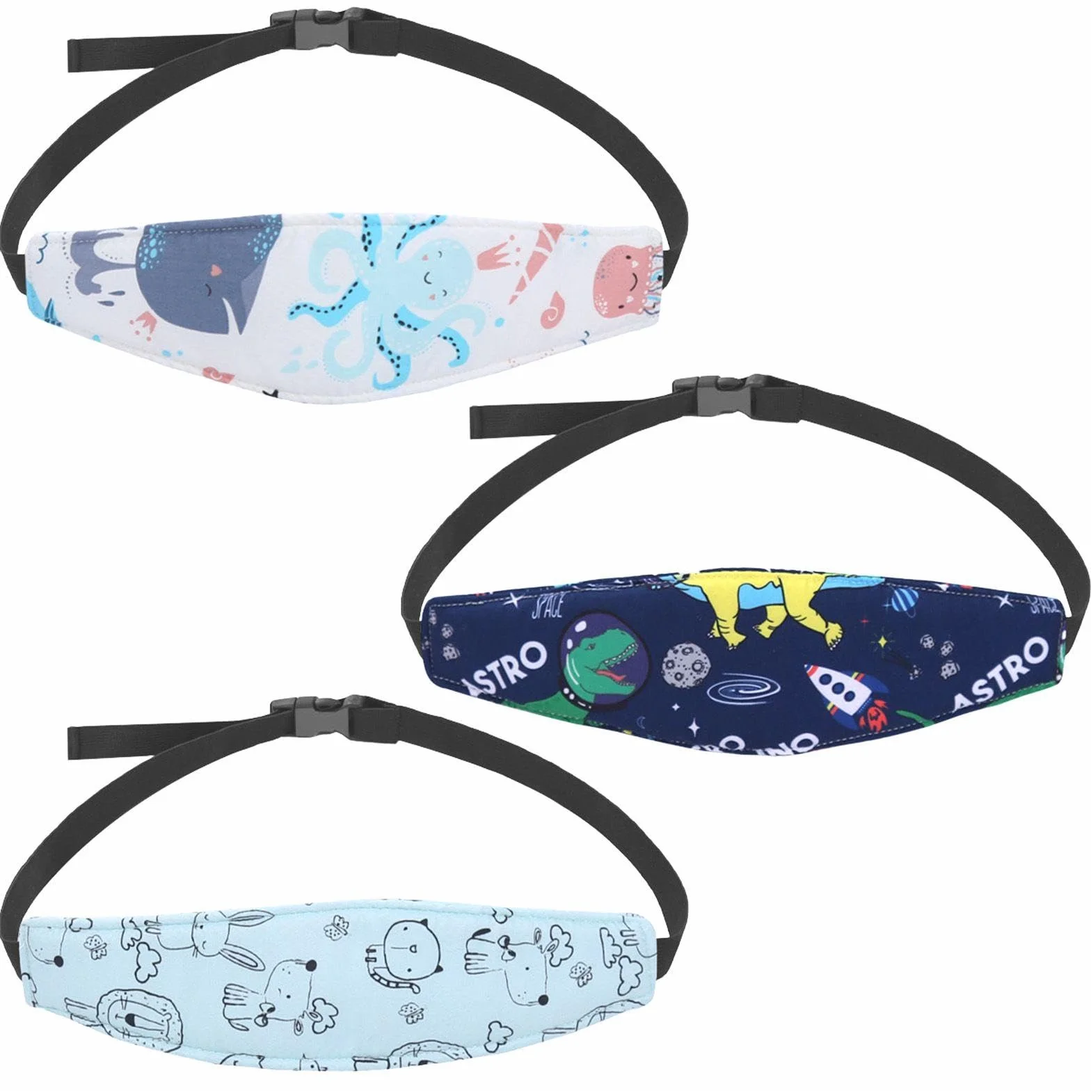 Cintura Di Fissaggio Per La Testa Del Bambino Da 3 Pezzi, Poggiatesta Per Seggiolino Auto, Cintura Ausiliaria Per Maschera Per Gli Occhi Per Dormire, Prodotti Per Bambini.