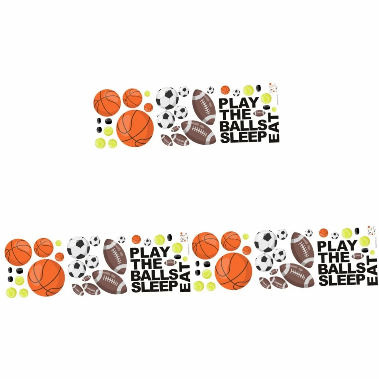 BESTonZON 3pezzi Adesivi Murali Sportivi Per Ragazzo Ragazza Decorazioni Rimovibili Con Palloni Da Calcio e Basket Stickers Creativi Per Cameretta Facili Da Applicare