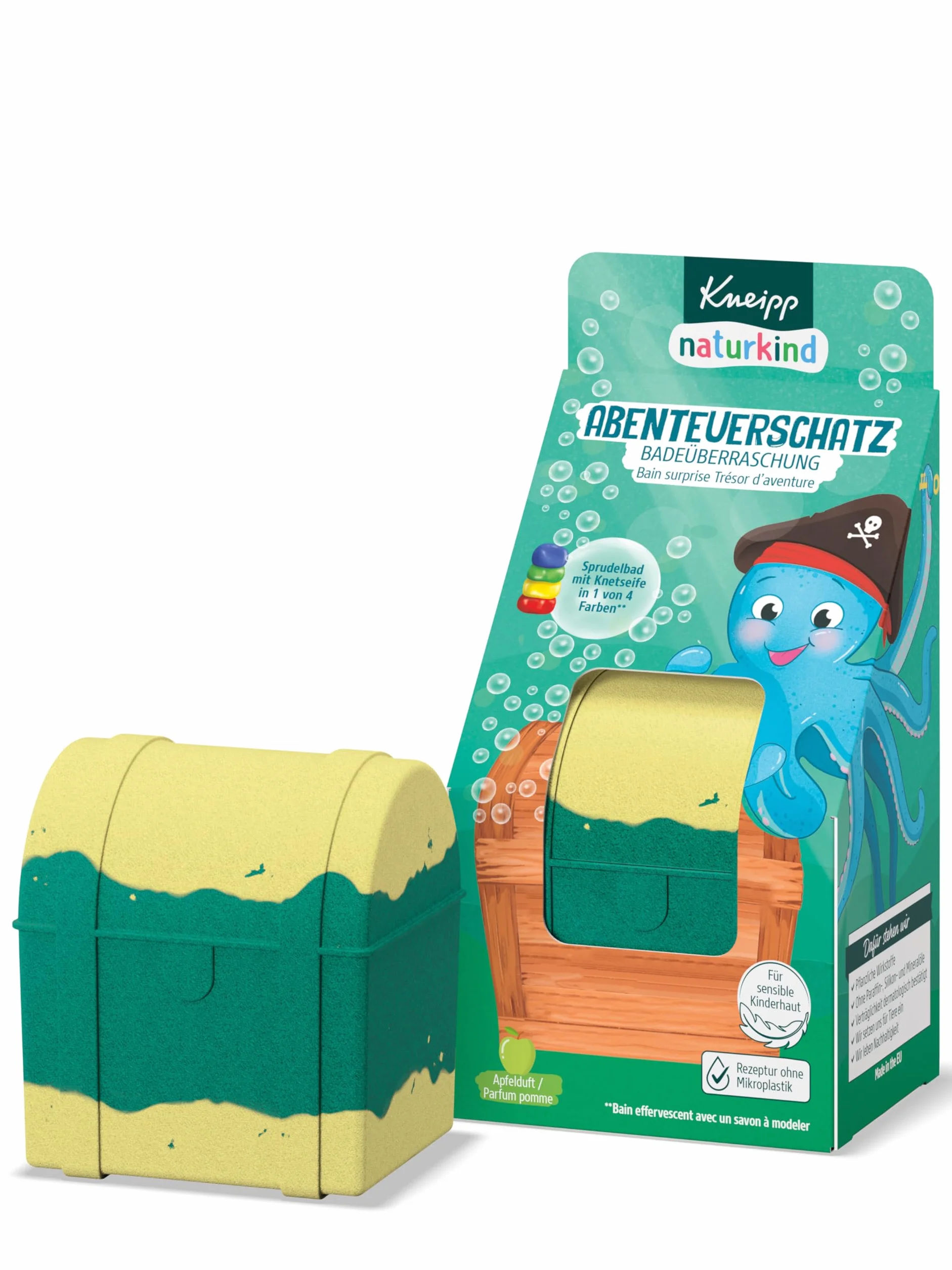 Kneipp Naturkind - Palla da bagno per bambini con sorpresa, con sapone per impastare e pulire, 1 pezzo