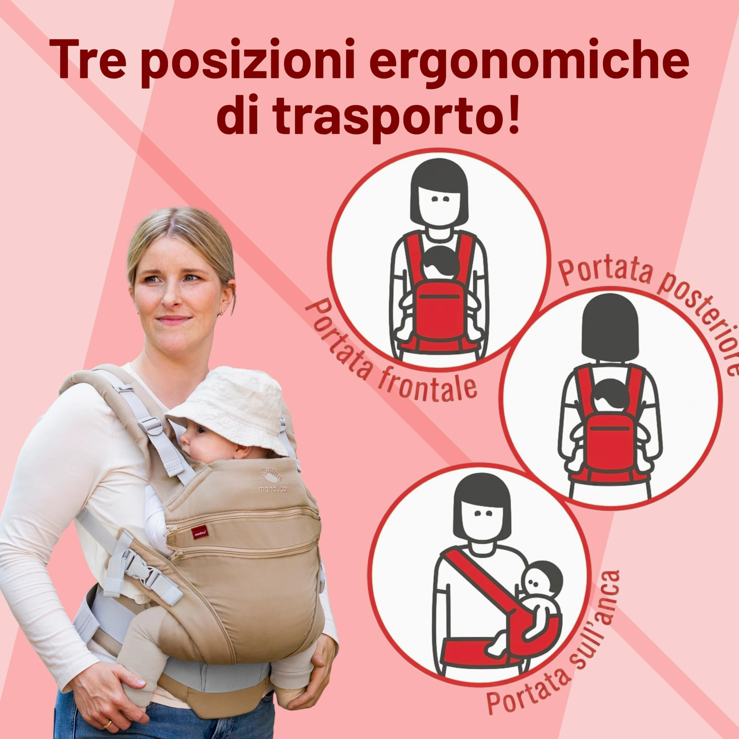 manduca XT Baby Carrier > Uno per Tutti < Marsupio Ergonomico e Flessibile con Seduta Regolabile, Neonati dalla Nascita e Bambini fino a 20kg, Cotone Biologico (denimblue-toffee/jeans blu-caramello)