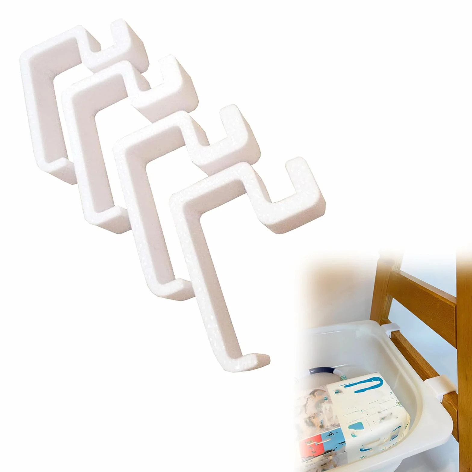 Adattatore Adatto per Seggiolone Hauck Alpha e Beta, Compatibile con Ikea Trofast Scatola e Cestino a Griglia, Fissaggio per Sedia Alta