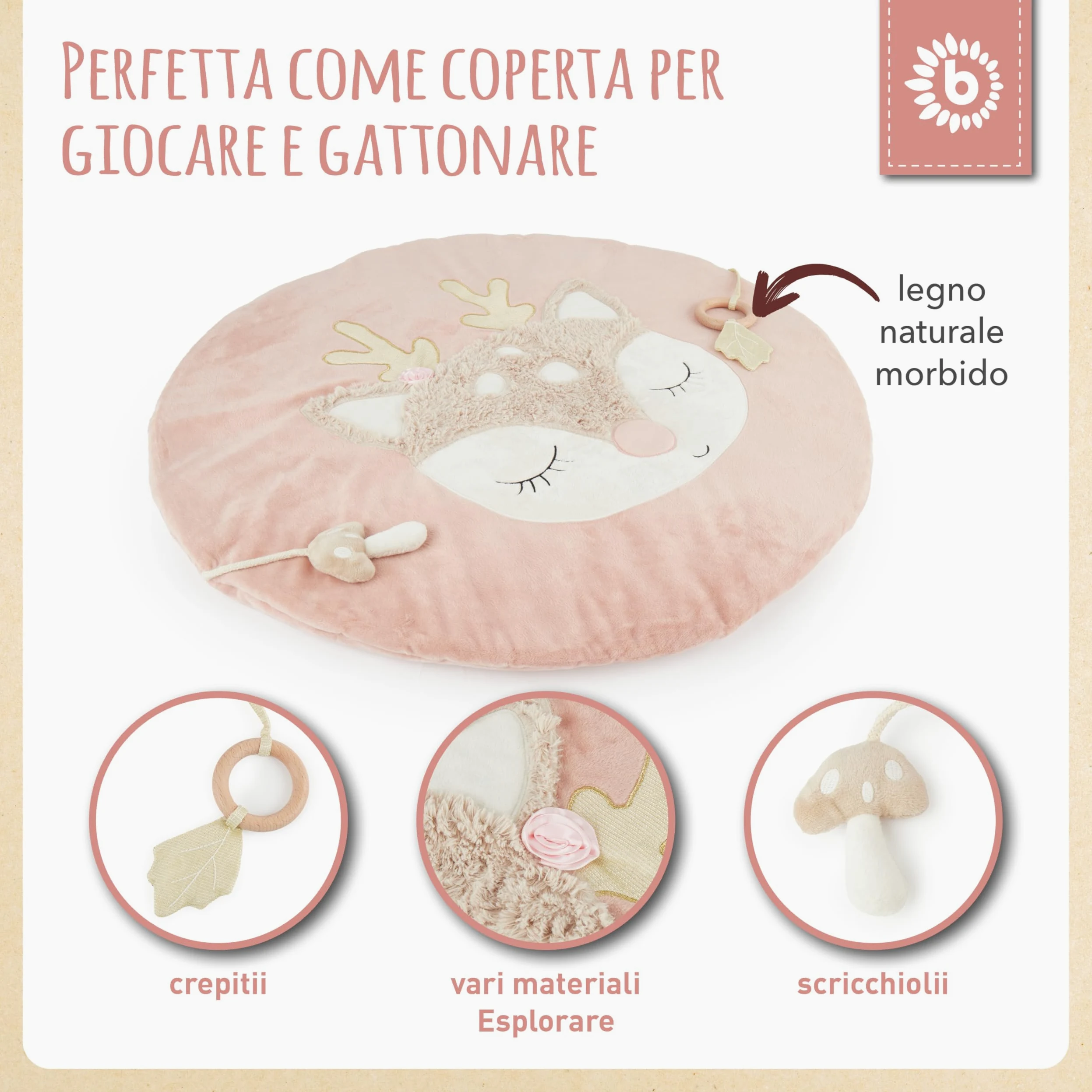 BIECO tappeto gattonamento | tappeto gioco bambini morbido | tappeti e scendiletto per bambini | tappeto bambini morbido | tappeto gioco neonato imbottito | tappeto imbottito | tappeto a bambini
