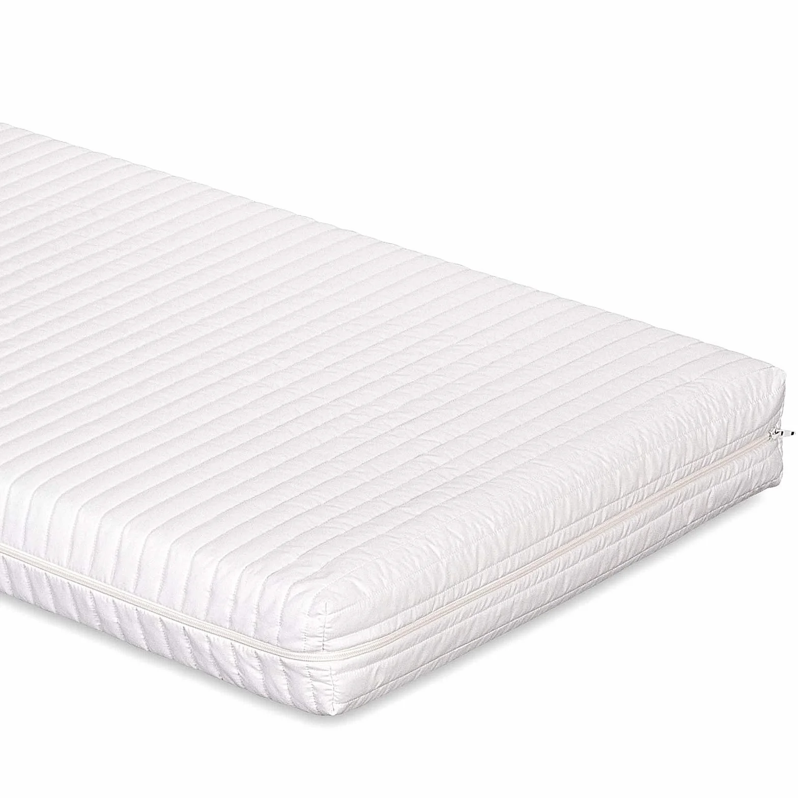EVERGREENWEB Materasso Lettino o Culla 60x120 per Bambini alto 12 cm + Cuscino su misura GRATIS con Fodera in Cotone Naturale, Rivestimento Sfoderabile Bianco Anallergico Lavabile SYMBA