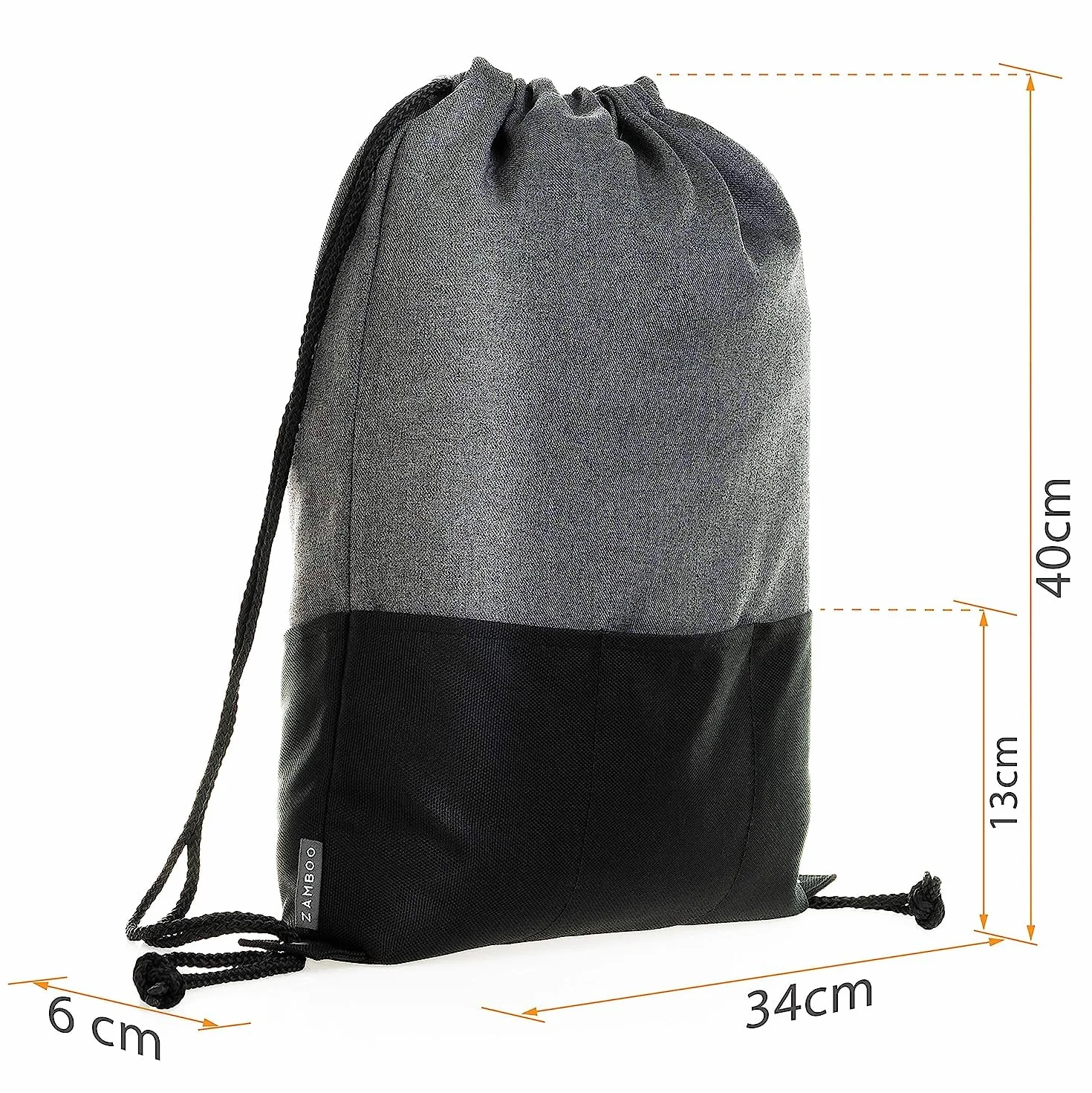 Zamboo Borsa Passeggino Universale - Borsa Organizer Passeggino con Ganci per Maniglione - Borsa Carrozzina Neonato - Grigio Nero