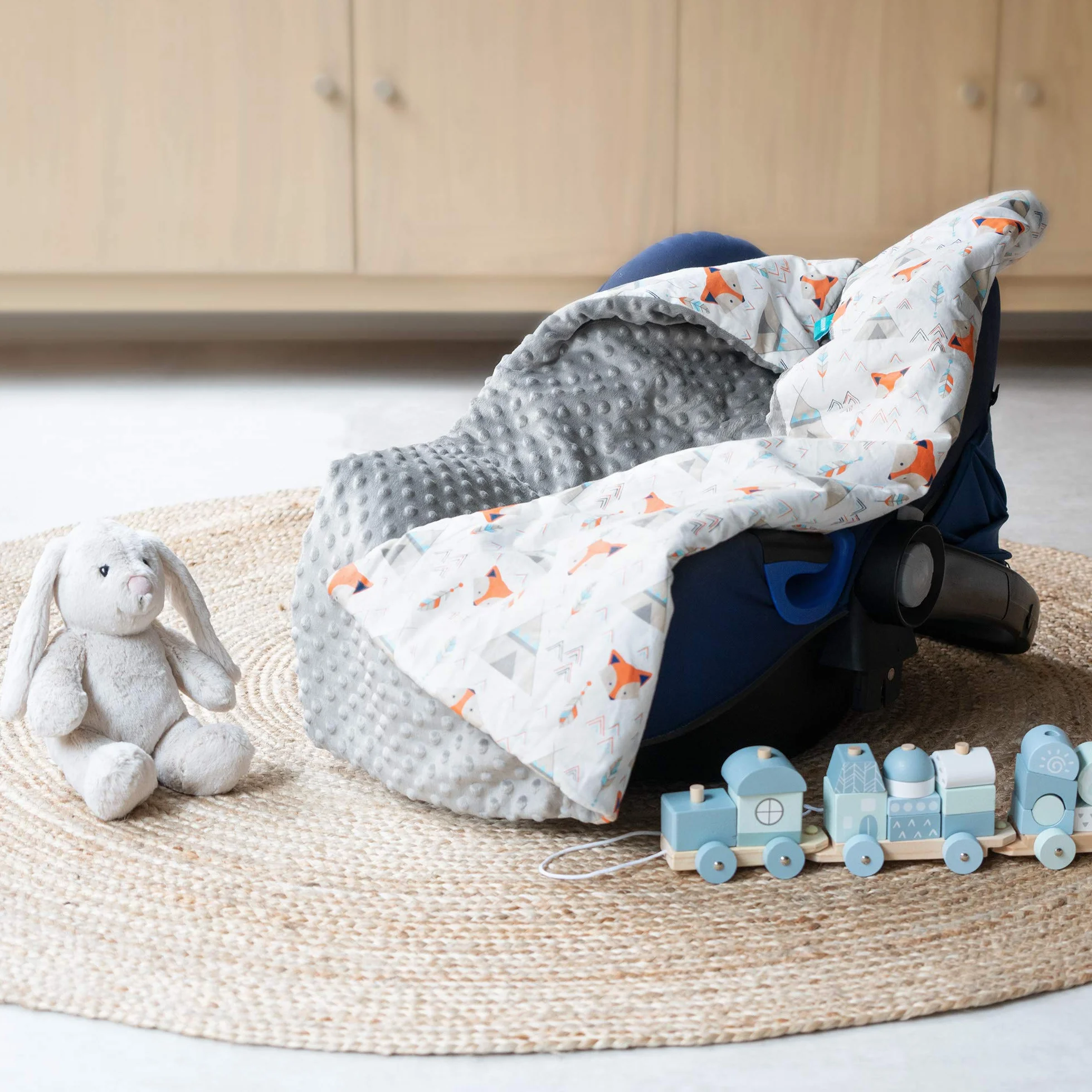 Navaris Coperta Bimbi Neonati per Seggiolino Auto - Coperta Neonato in Cotone per Carrozzina Ovetto Passeggino - Baby Blanket Universale 70x90cm