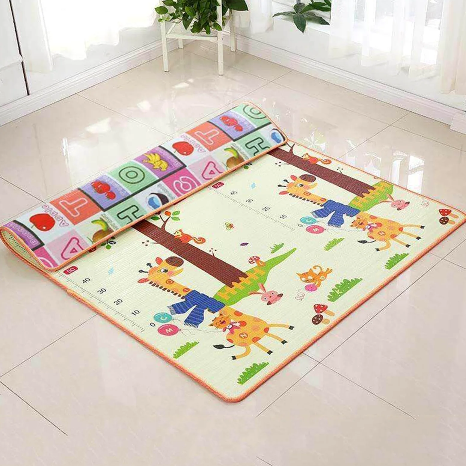 Tappeto Per Bambini 200x180cm Tappeto Pieghevole Per Gattonamento | Tappeto Da Per Gattonamento Per Casa Appartamento Fattoria Asilo Soggiorno e Camera da