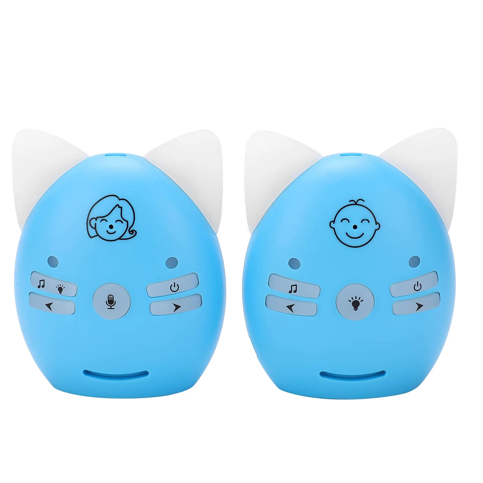 Cryfokt Baby Monitor Wireless, Monitor Audio Digitale con Conversazione Bidirezionale, Luce Notturna, Tecnologia FHSS, Portata da 200 a 300 Metri per Casa e Asilo Nido (Spina europea)