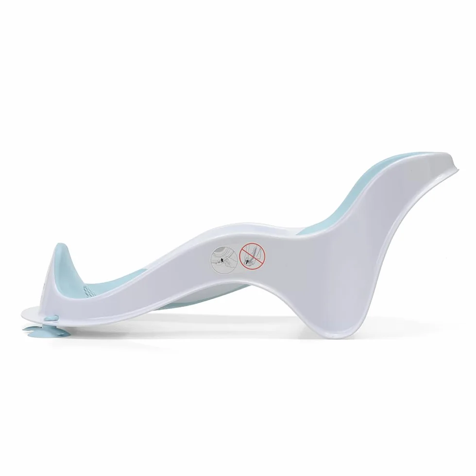 Foppapedretti Supporto Bagnetto Acquolina, per Bambini dalla nascita fino a 6 mesi (fino a 9 Kg), Igienico, Ergonomico, Maglia Morbida Antimuffa, Ventose per ancoraggio a vasca, Bianco Turchese