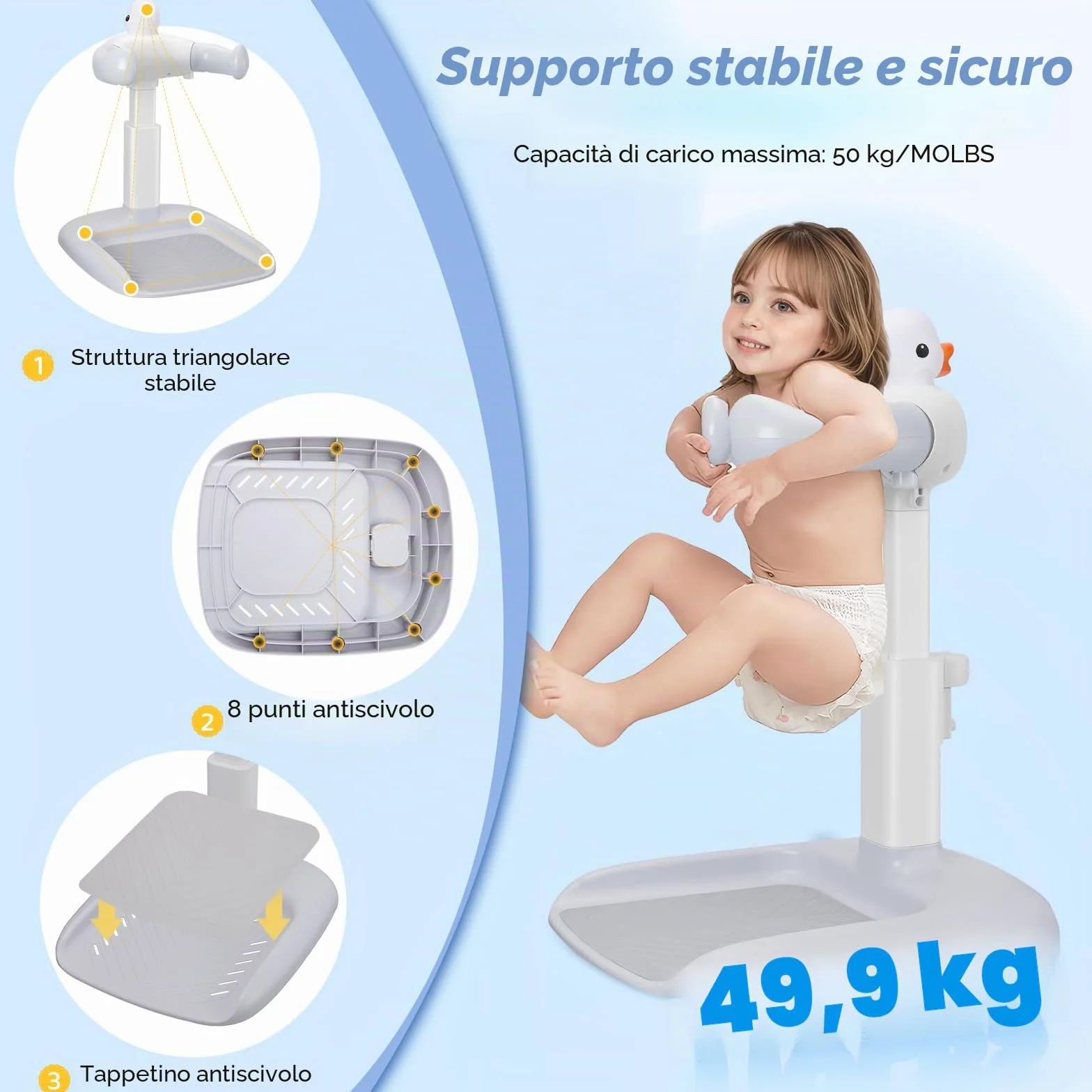 Supporto per Vasca Da Bagno per Bambini,Vasca da bagno per bambini con supporto,torre da bagno regolabile per bambini per alzarsi in piedi,Stand Da Viaggio per ne onati e bambi ni piccoli