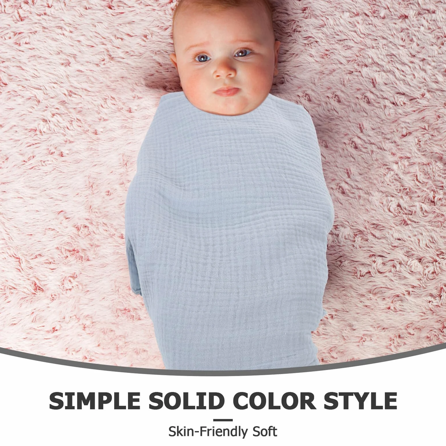 BESPORTBLE 3 Pezzi Coperta Mussola Neonato Neonato Tessuto Avvolgente per Bambina Maschi e Femmine Copertina Fasciatoio Traspirante per Sonno e Bagnetto Design Rilassante e Ampia