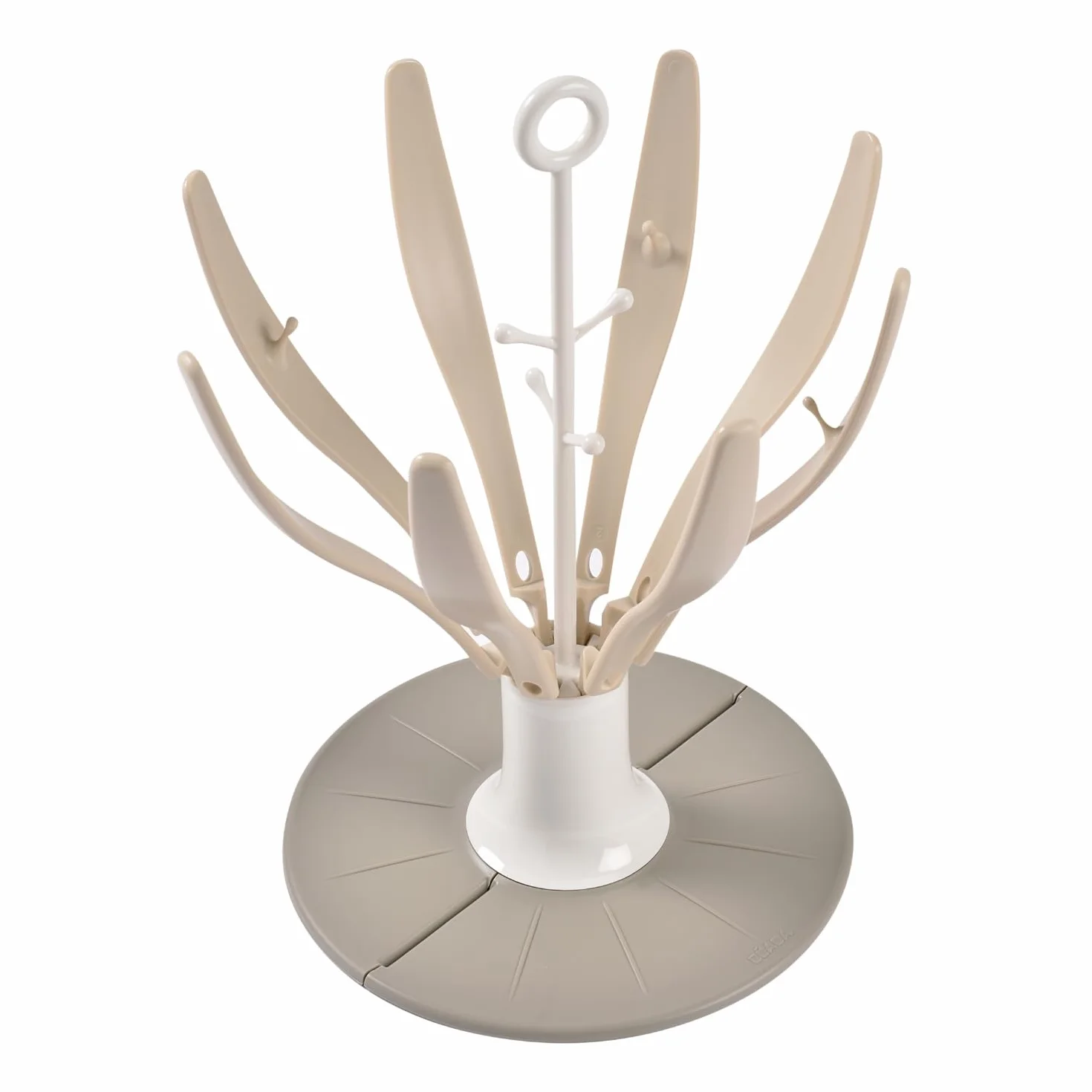 BÉABA Asciuga Biberon Arbre Flower – Pieghevole, Capacità 8 Biberon e Accessori, Compatto e Nomade, Facile da Riporre, Ideale per Viaggi – Argilla