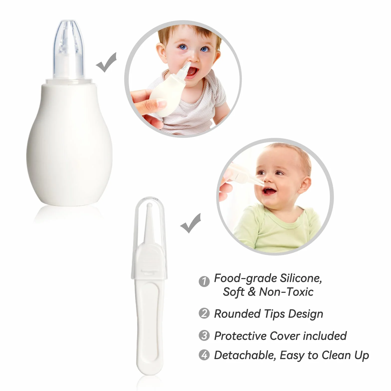 Set di sicurezza per bambini con spazzola per capelli, pettine, tagliaunghie, kit essenziale per neonati e ragazzi (grigio bianco)