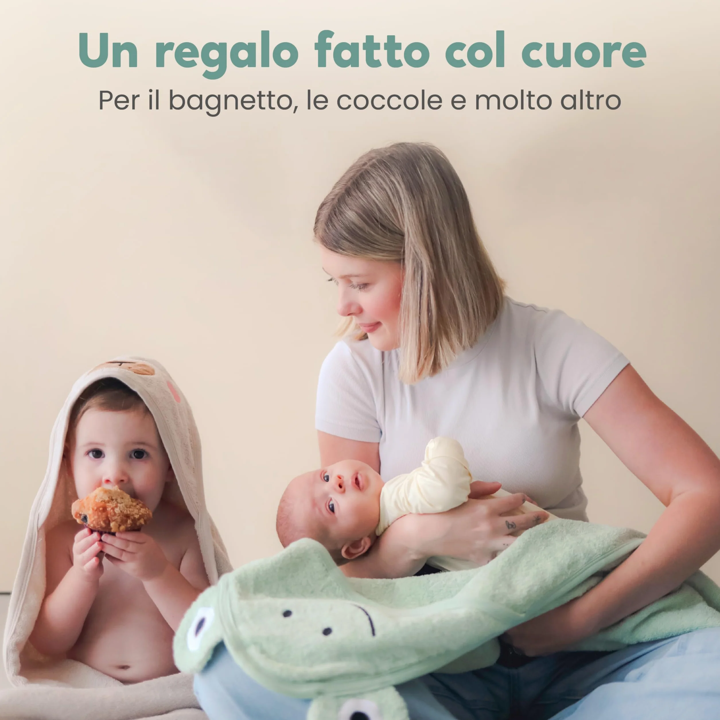 Cuddlebug Accappatoio Neonato con Cappuccio e Lavetta - 100% Spugna di Cotone per Neonati e Bambini - Asciugamano Neonato Super Morbido e Assorbente - Essenziali Bagnetto (85x85cm) - Orso