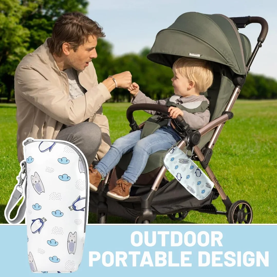 1 Pezzo Porta Biberon Termico Borsa Termica Con Strato Isolante,Borsa Da Viaggio Portatile Appeso Latte Materno Acqua Stoccaggio Biberon Sacchetto Di Isolamento, Pinguino