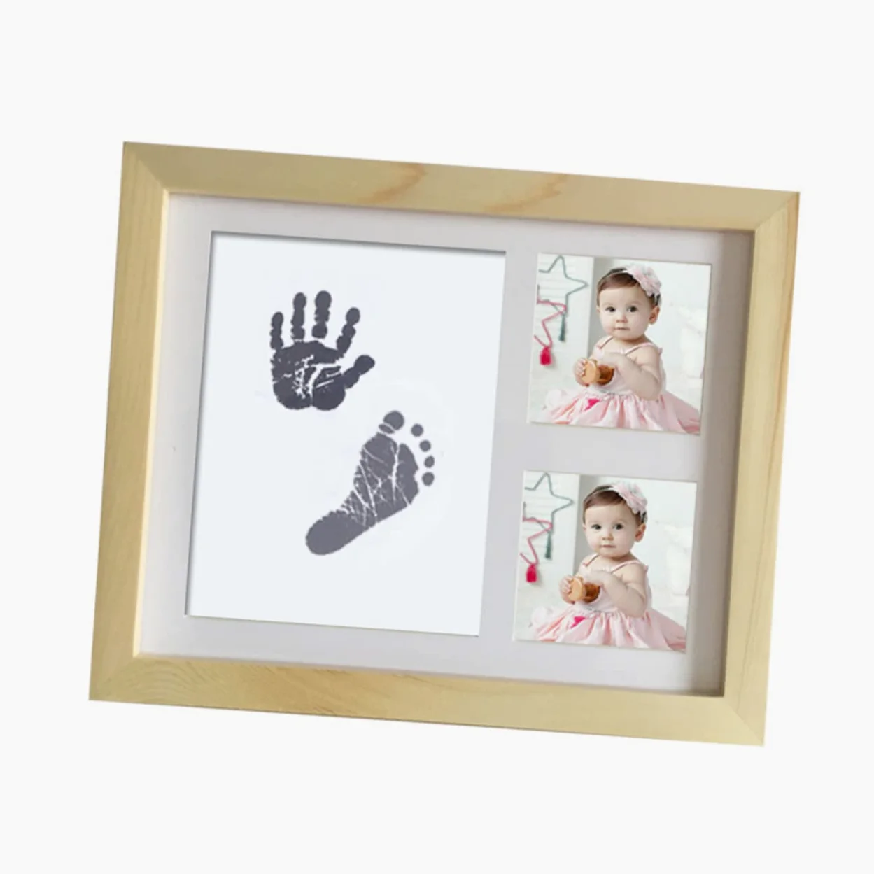 Abaodam Cornice Per Impronte Di Piedi Di Neonati Kit Per Impronte Di Di Neonati Cornice Per Foto in Legno Tampone D'inchiostro Antimacchia Decorazione Da Doccia