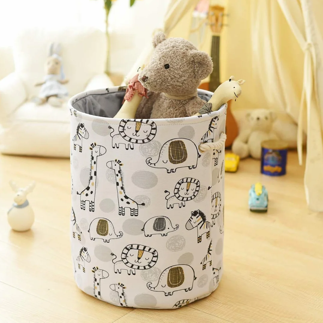 Cesto Porta Giochi Bambini Contenitori, Cesta Biancheria Cesto Portabiancheria Cesta Portabiancheria Portatile Cesta Panni Sporchi, Pieghevole Pop-Up Lavanderia Cesti (Grau)