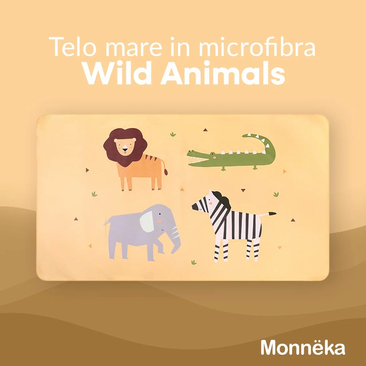 Telo in Microfibra | Asciugamano da Bagno Leggero e ad Asciugatura Rapida | Assorbente e Morbido | Ideale per Spiaggia, Piscina o Vacanze | Wild Animals
