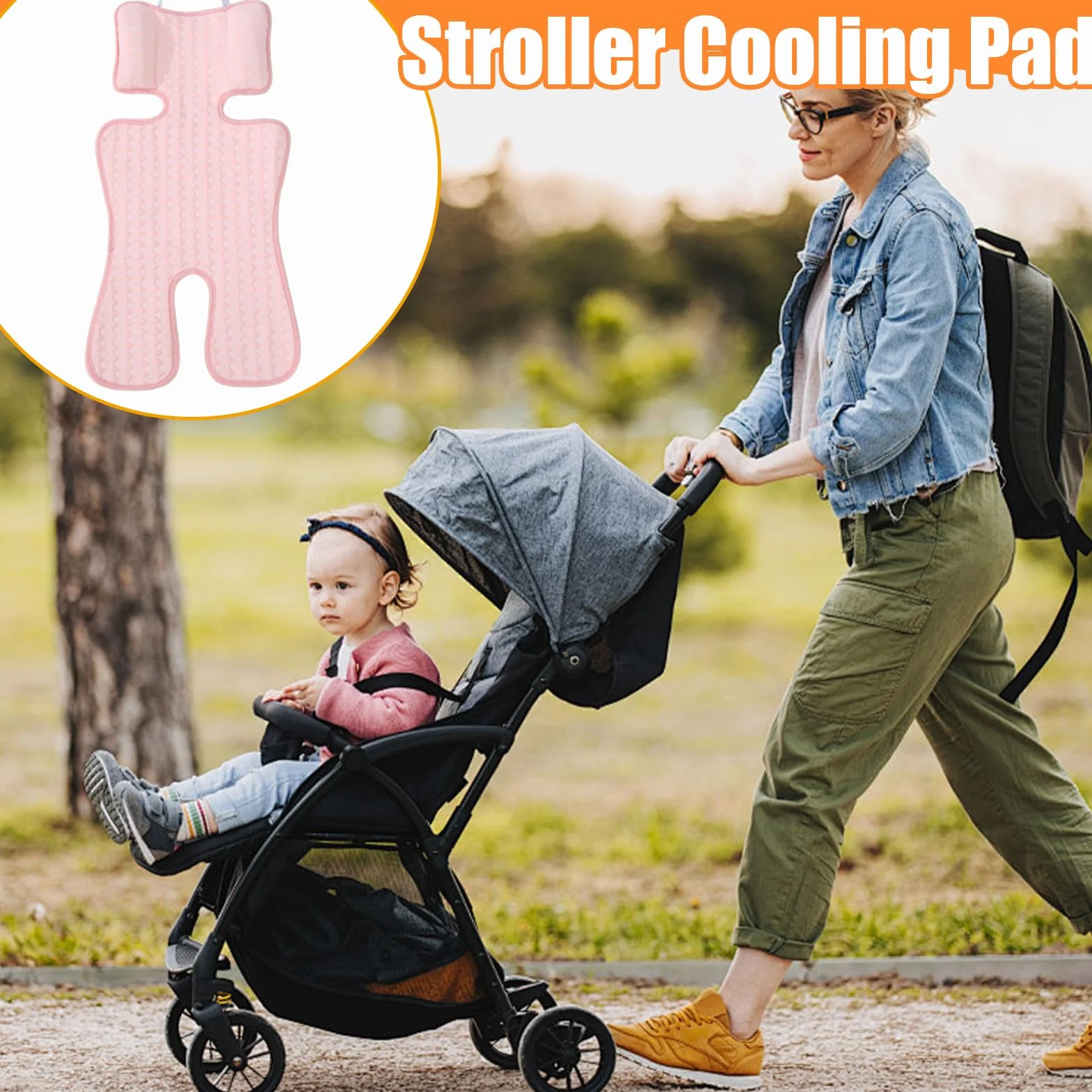 Tappetino di raffreddamento per passeggino, traspirante, per seggiolino auto, morbido e confortevole per passeggino, seggiolino di sicurezza per bambini, seggiolone, cuscino freddo per l'estate e i
