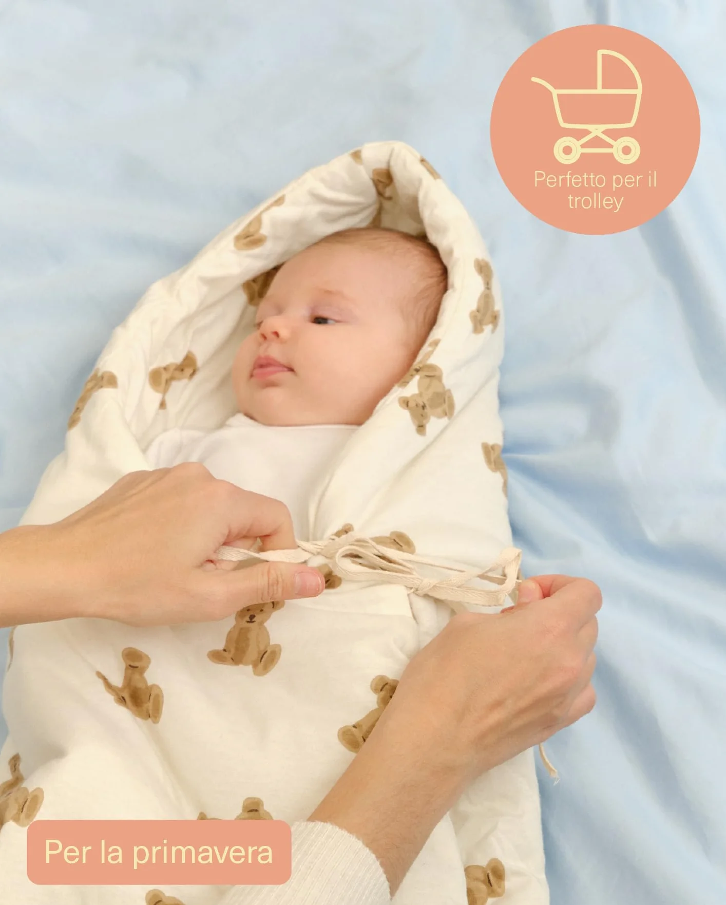 molis&co - Sacco Passeggino Invernale, Primavera e Autunno TOG 2.5 - Coperte Passeggino Universale - 100% Sacco Termico Cotone (OEKO-TEX 100) - Sacco a Pelo