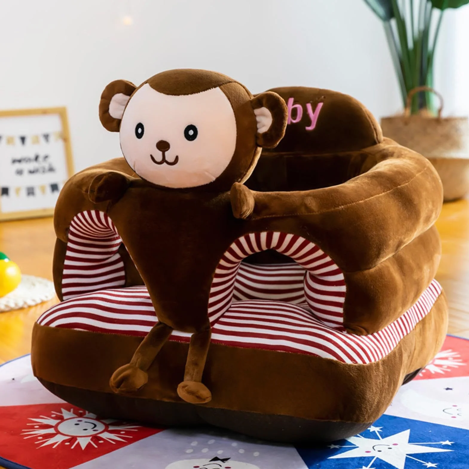 Cuscino di supporto per divano per bambini, divano di sostegno per bambini piccoli, sedile divano a forma di animale per imparare a sedersi, divano in morbido cotone per bambini dai 3 ai 12 mesi