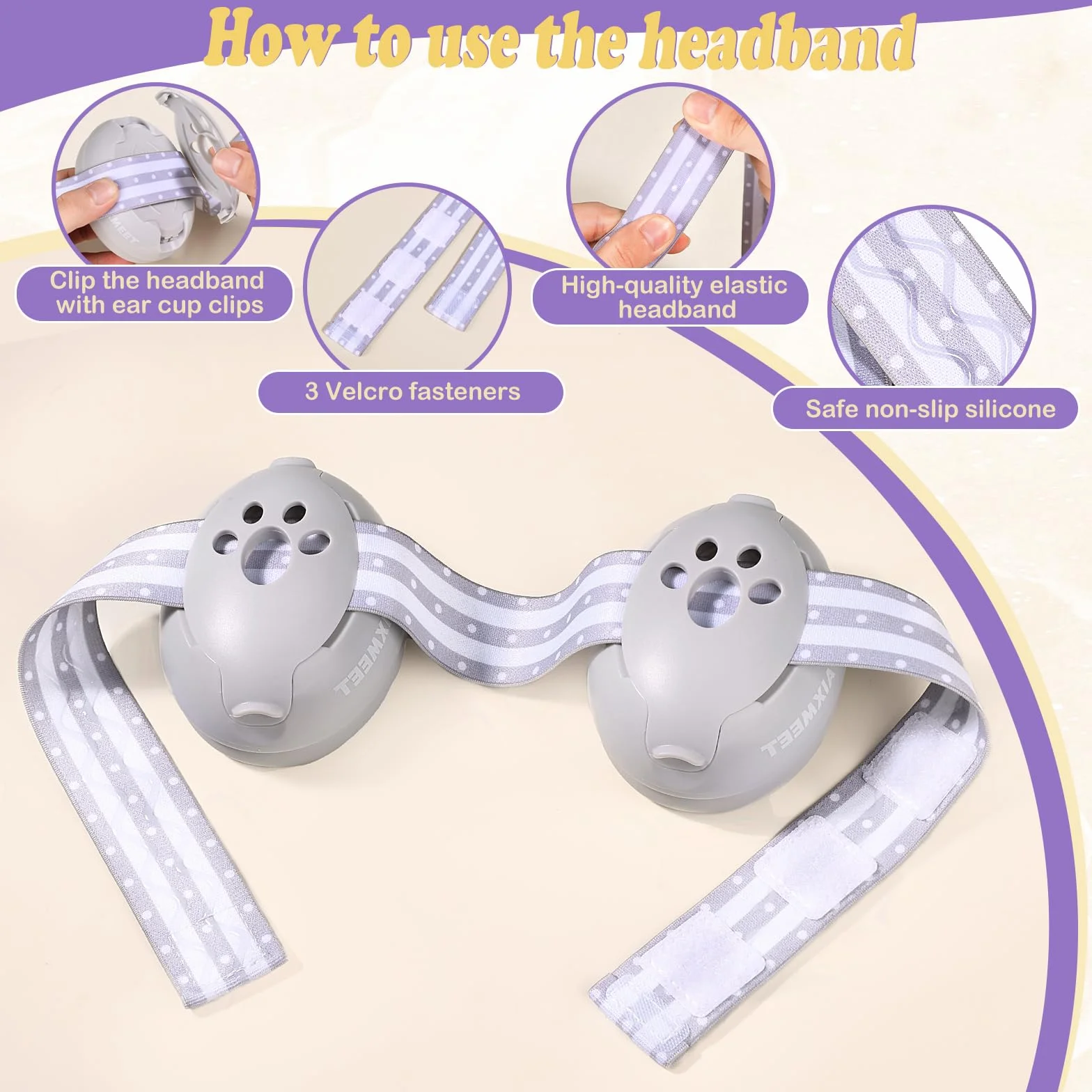 AIXMEET Paraorecchie 2 in 1 per bambini con riduzione del rumore, protezione acustica professionale per bambini da 0 a 36 mesi, riduce i danni all'udito e migliora il sonno