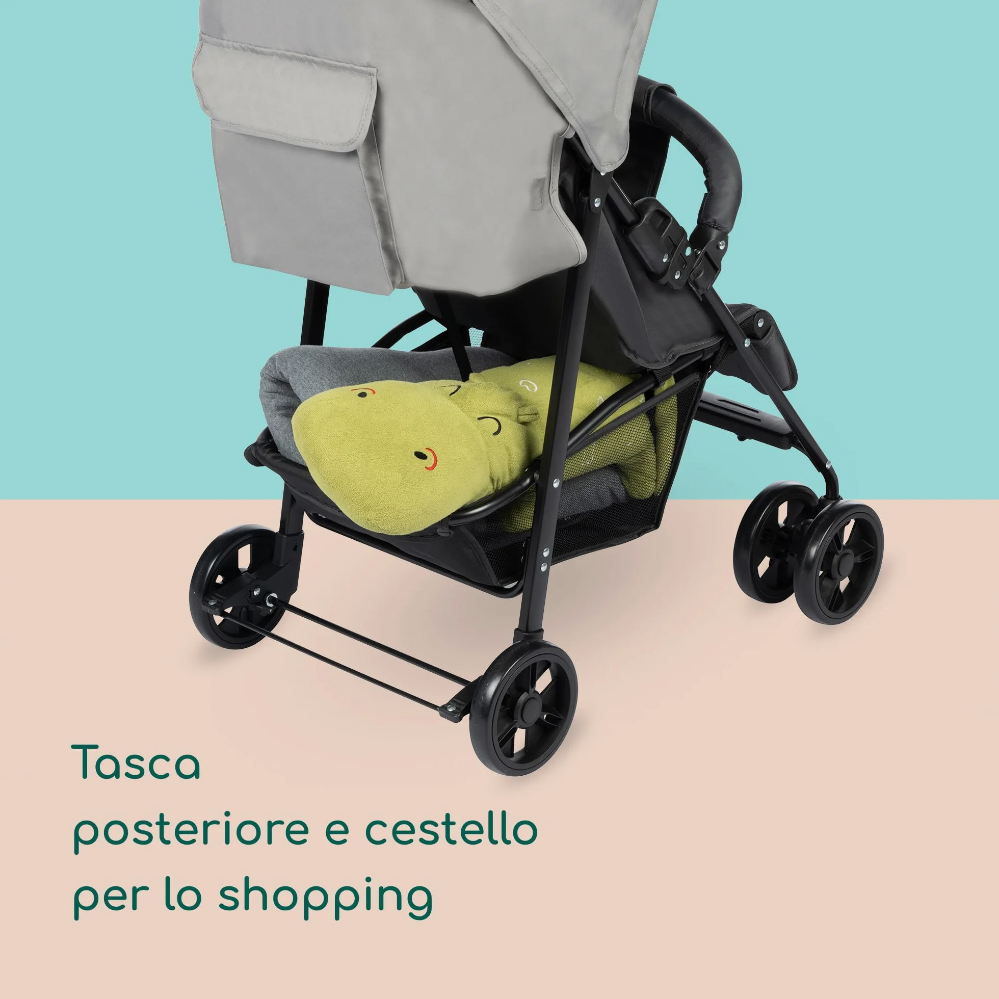 Bebeconfort Foggy, passeggino, da 0 a 3,5 anni, fino a 15 kg, passeggino portatile e leggero, con posizione sdraiata per neonati, compatto quando chiuso, corrimano articolato, Tinted Stone