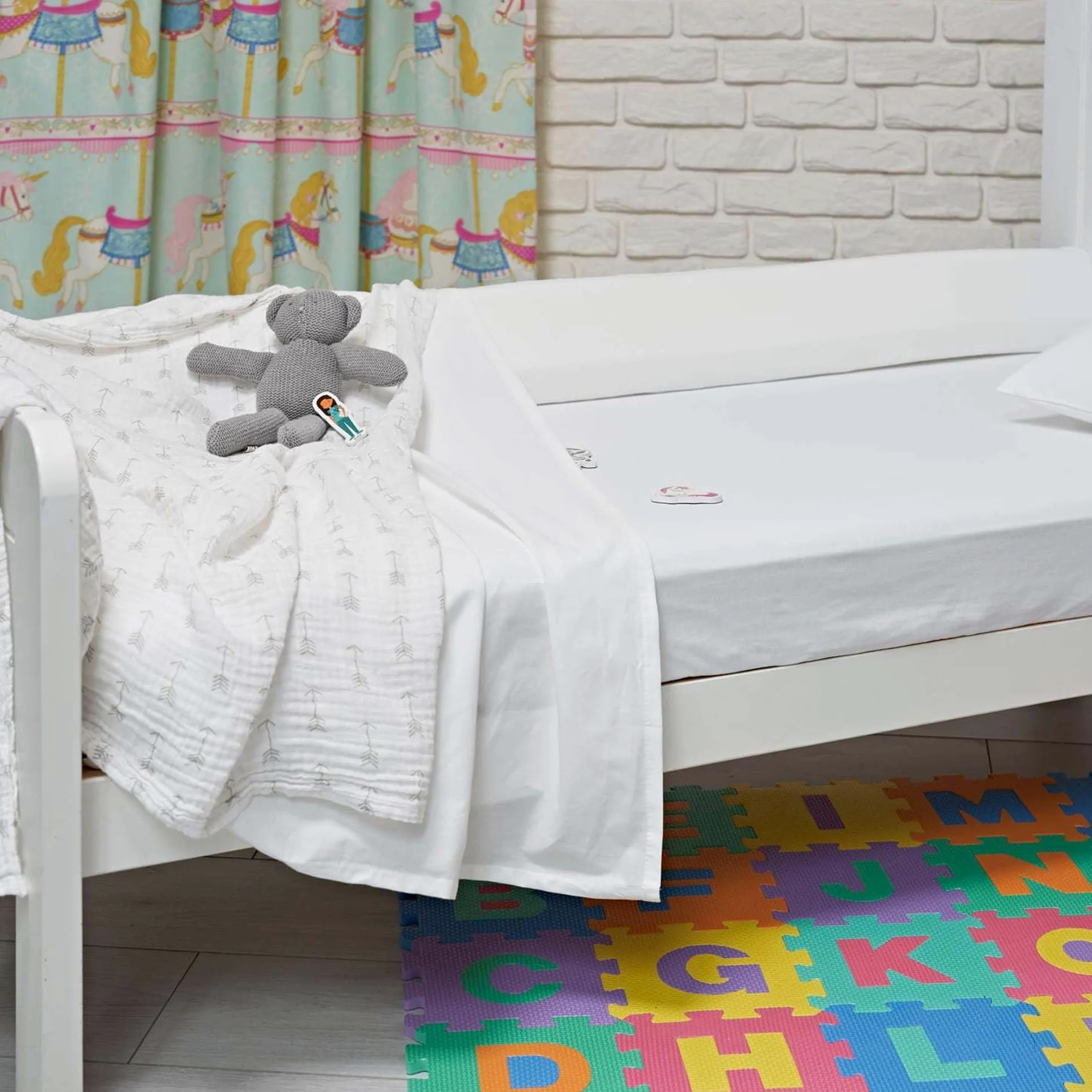Sponda da Letto in Schiuma per Bambini - Protezione Alternativa a Sbarra di Metal - Per Bambino e Letto Singolo con Rivestimento Rimovibile e Lavabile - Prodotto in Portogallo 2 Barriere