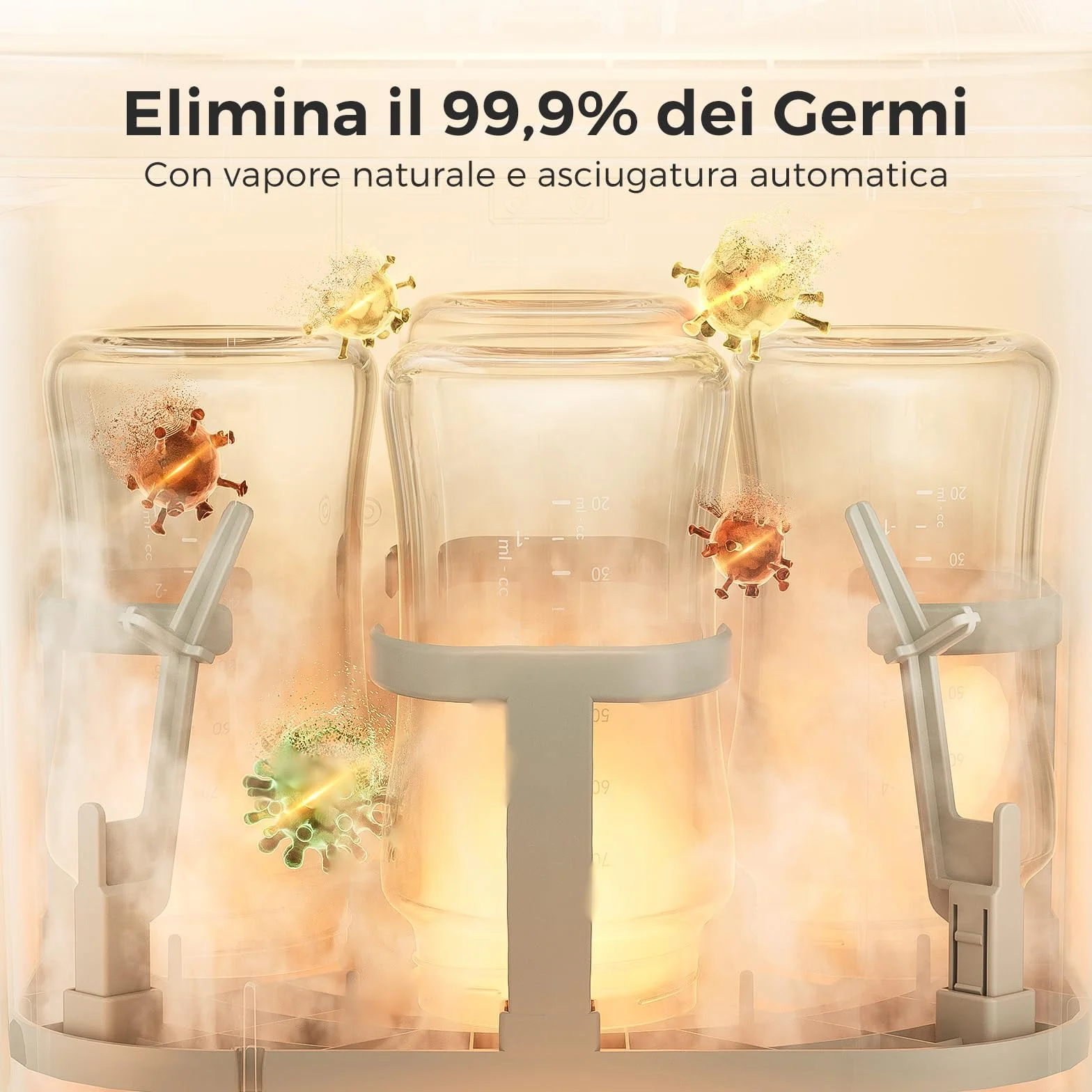 Momcozy KleanPal Pro Lavabiberon elettrico per biberon 3-in-1: lavaggio, sterilizzazione e asciugatura per biberon, parti del tiralatte, tettarelle – Dispositivo all-in-one per la cura del neonato