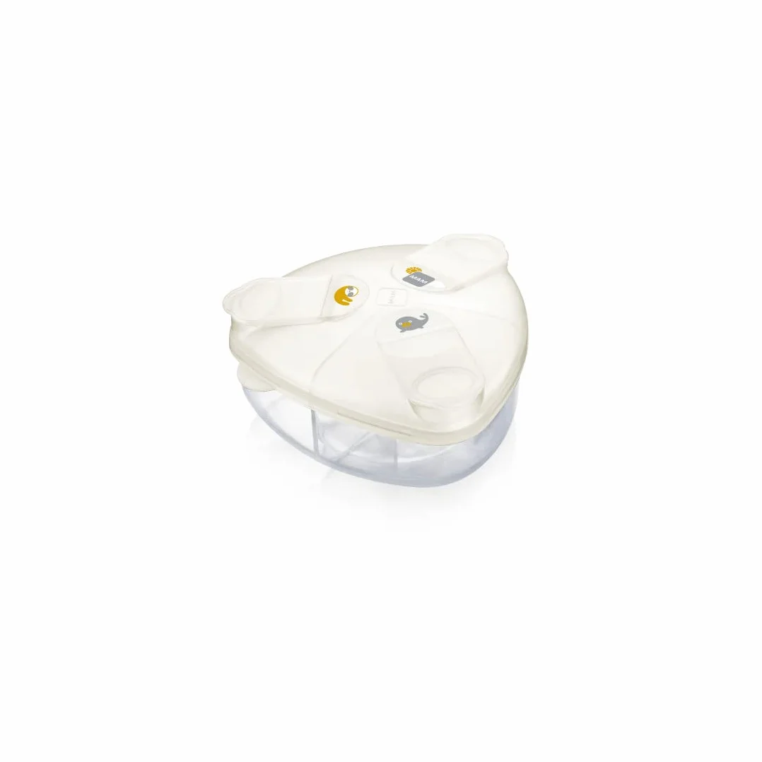 MAM Milk Box Contenitore Latte in Polvere, Porta Latte in Polvere con Scomparti da 40 g, Accessorio per Latte Artificiale e Integratori,Neutro