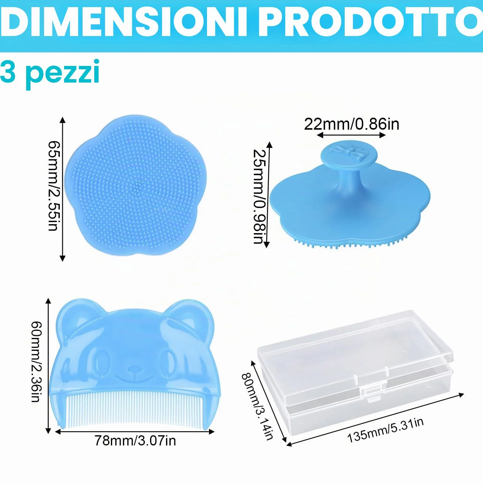 Wekuw 2 Pezzi Spazzola Neonato Pettine Crosta Lattea Neonato Spazzola Bagno Bambini Silicone Pettine Crosta Lattea Aiuta a Massaggiare Delicatamente Il Cuoio Capelluto, Adatto a Neonati e Lattanti