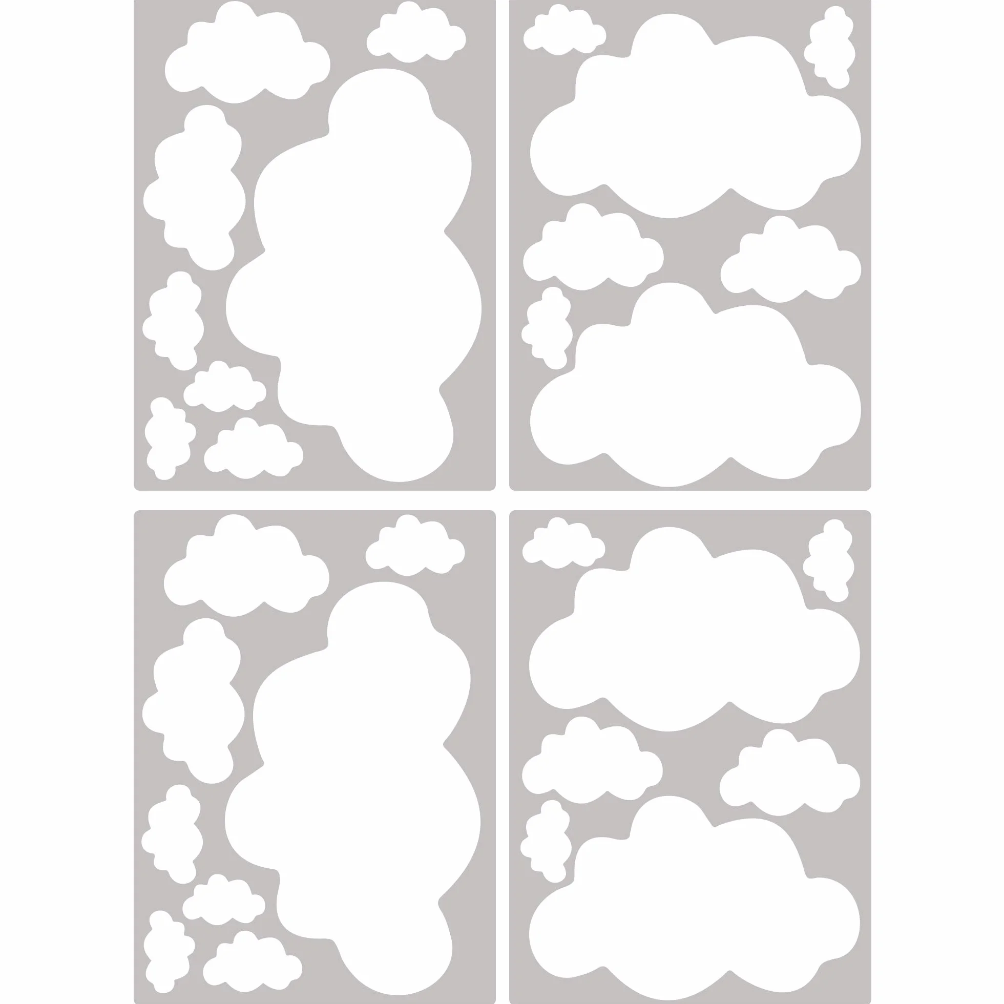 PREMYO Set 30 Adesivi Murali Bambini Nuvole - Wall Stickers Muro Cameretta - Decorazione Parete Camera da Letto Bianco