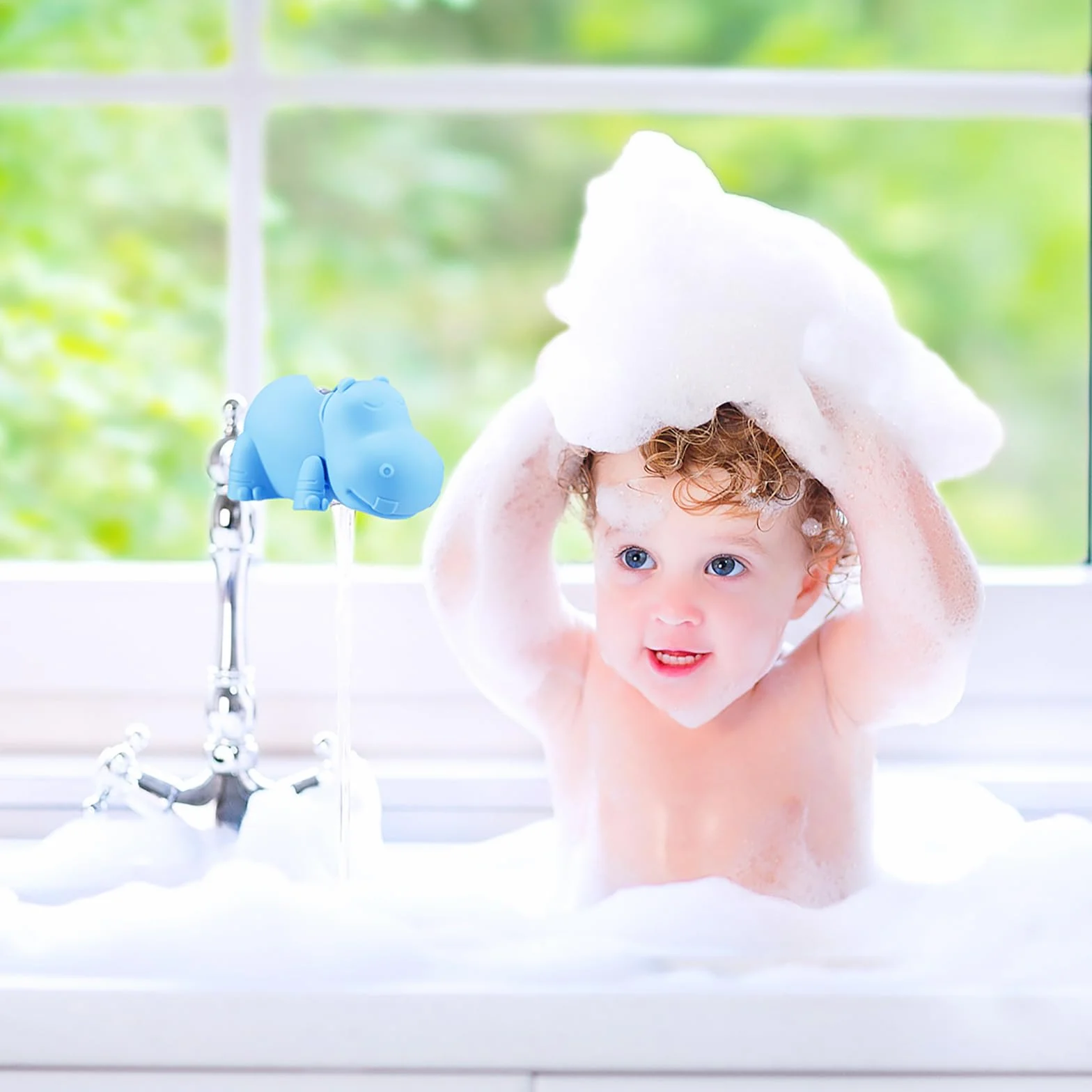 Copertura per Rubinetto Della Vasca Da Bagno, Copertura per Rubinetto Dell'acqua Con Ippopotamo in Stile Cartone Animato, Copribocca Protettiva per Doccia per Bambini Misura Universale