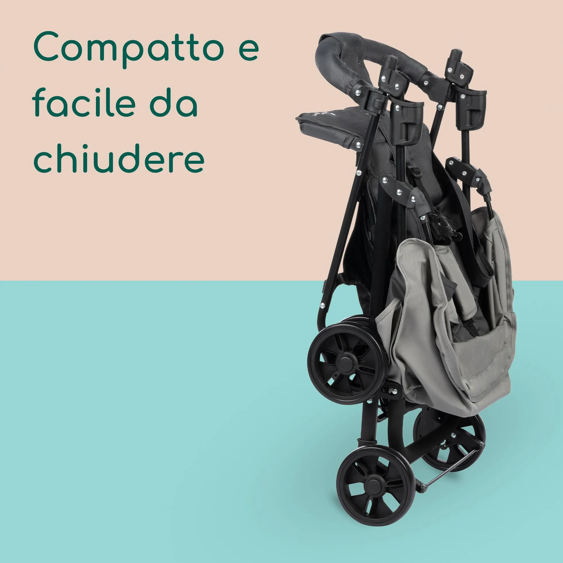 Bebeconfort Foggy, passeggino, da 0 a 3,5 anni, fino a 15 kg, passeggino portatile e leggero, con posizione sdraiata per neonati, compatto quando chiuso, corrimano articolato, Tinted Stone