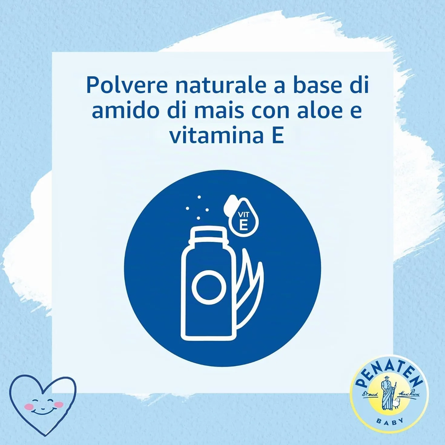 Penaten Polvere naturale per bambini (100 g), con aloe e vitamine, protegge e asciuga la pelle sensibile, dermatologicamente testata, ingredienti naturali al 99%