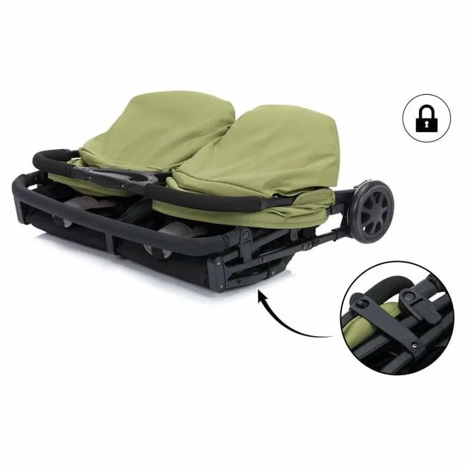 Fillikid Passeggino gemellare e fratelli gemelli – solo 10,2 kg e 78 cm di spessore, con posizione sdraiata, sedili regolabili indipendentemente, cintura a 5 punti e sospensioni – portata fino a 30 kg