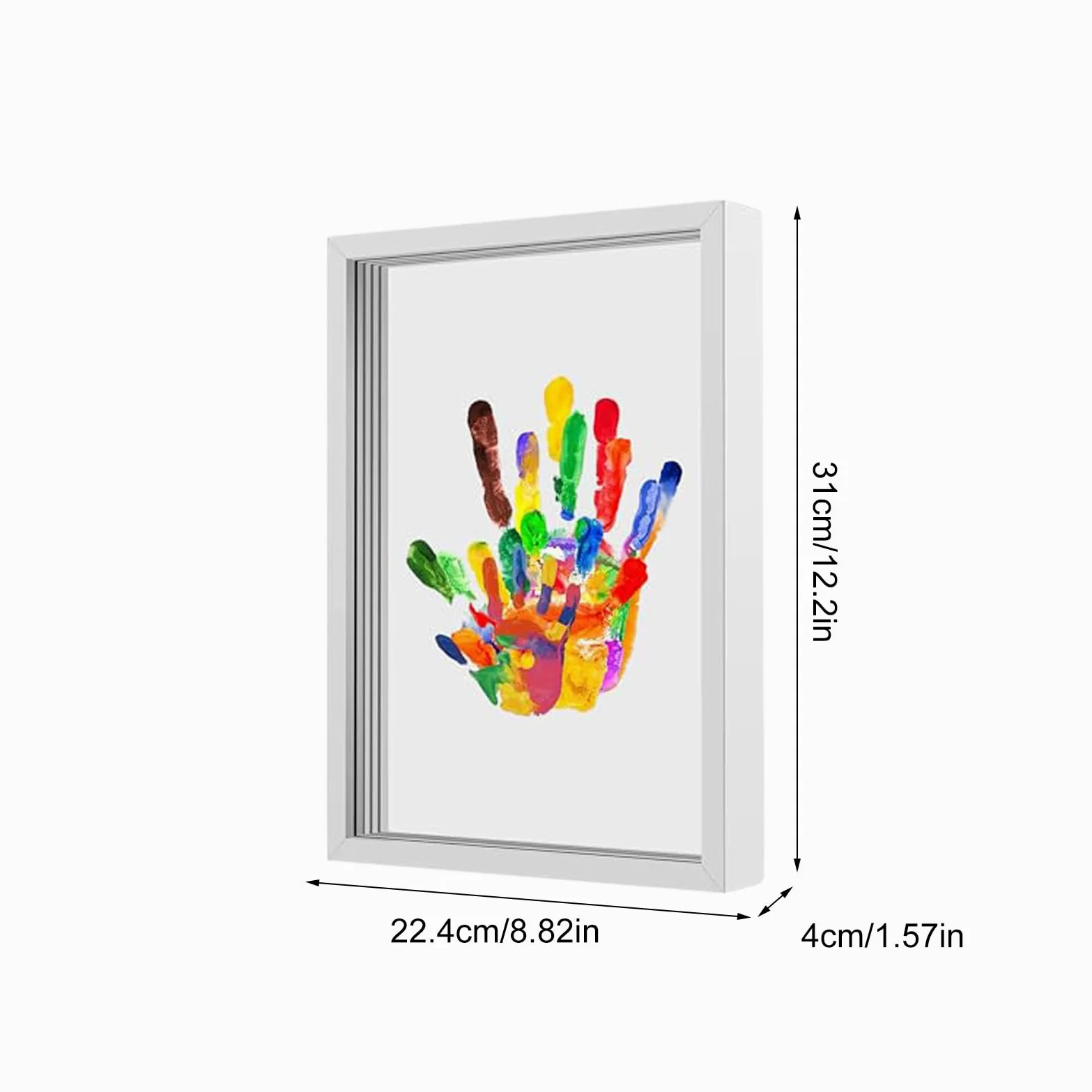 Kit Impronte Mani Per La Famiglia Cornice foto trasparente appendibile | Cornice Ricordo Impronta Mano Soprammobile Da Casa Per Shower, Camera Neonato, Natale, Adozione, Anniversari