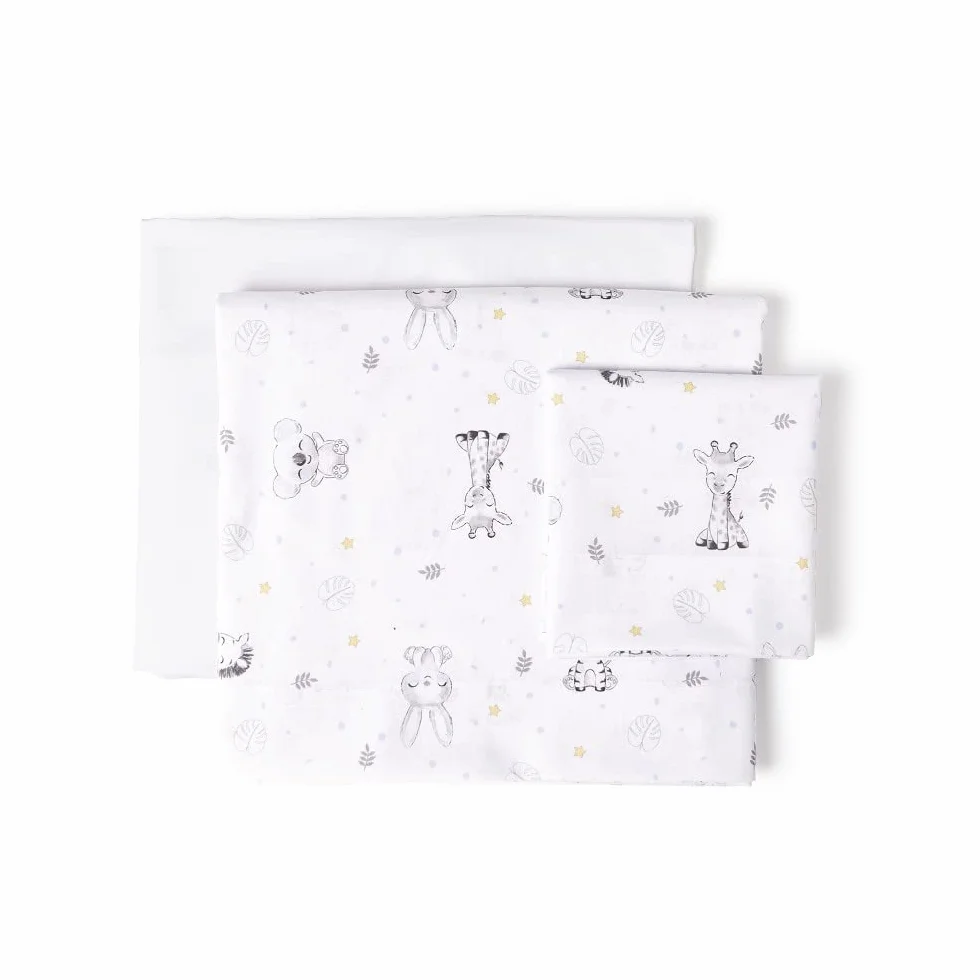Set di 3 Lenzuola per Mini Culla Neonato KOALA en blanco azul · 100% COTONE · Lenzuolo per Mini Lettino