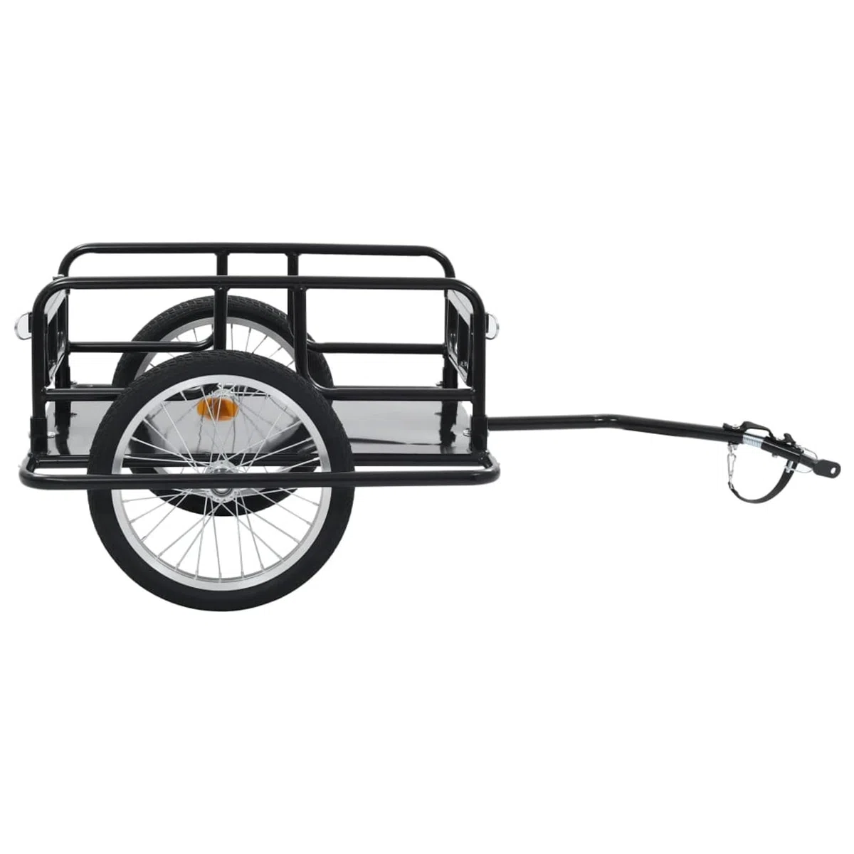 Rimorchio Bici 130x73x48,5cm in Acciaio Nero,Articoli Sportivi,Ricreazione all'aperto,Ciclismo,Accessori per Biciclette,Rimorchi per bicicletta-91770